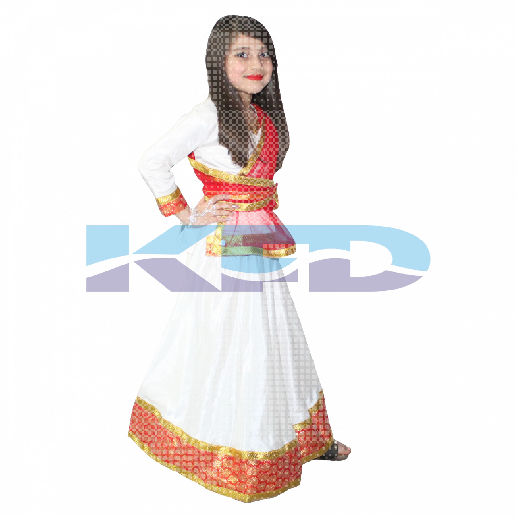White with Gold Anarkali Dance Costume – PUSHMYCART