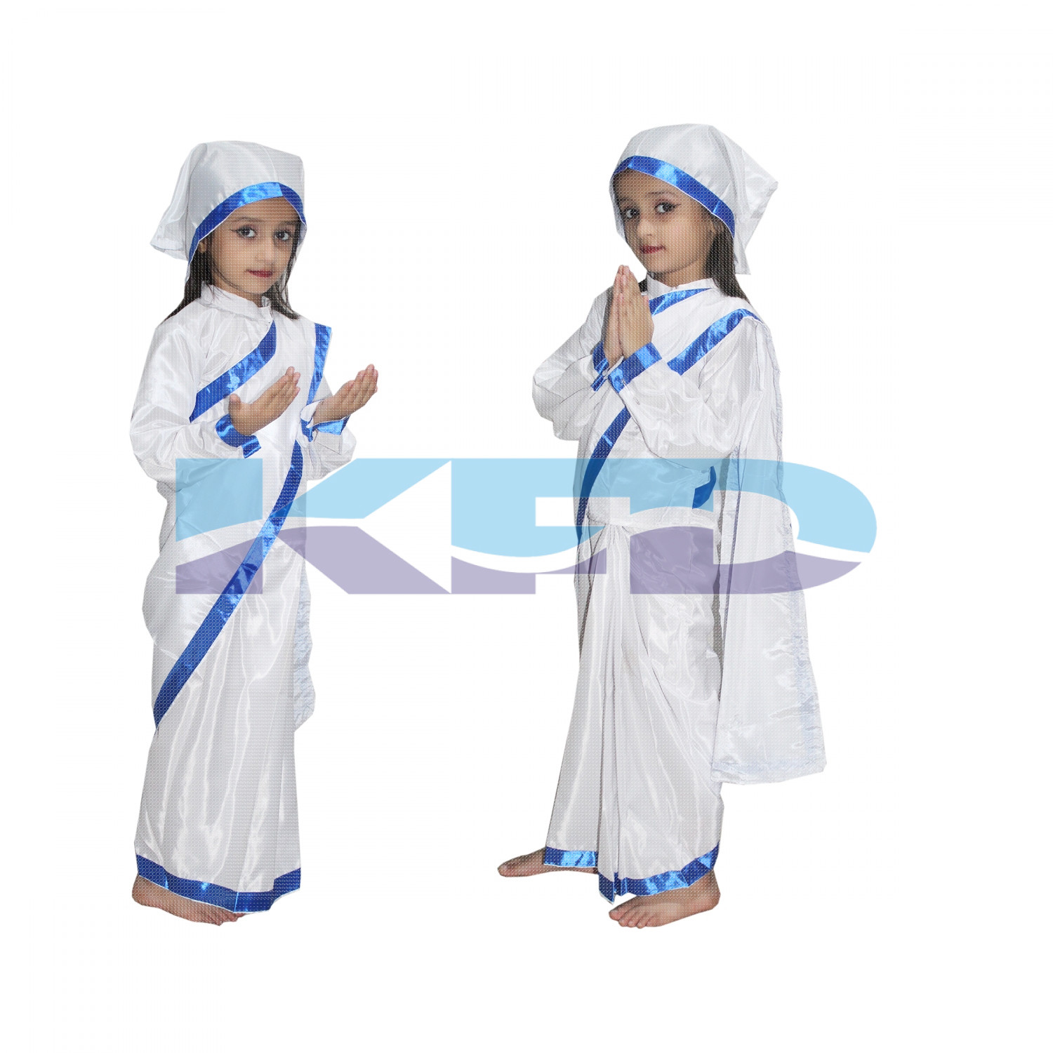 Mother Teresa fancy dress for kids,National Hero Costume for School Annual function/Theme Party/Competition/Stage Shows Dress