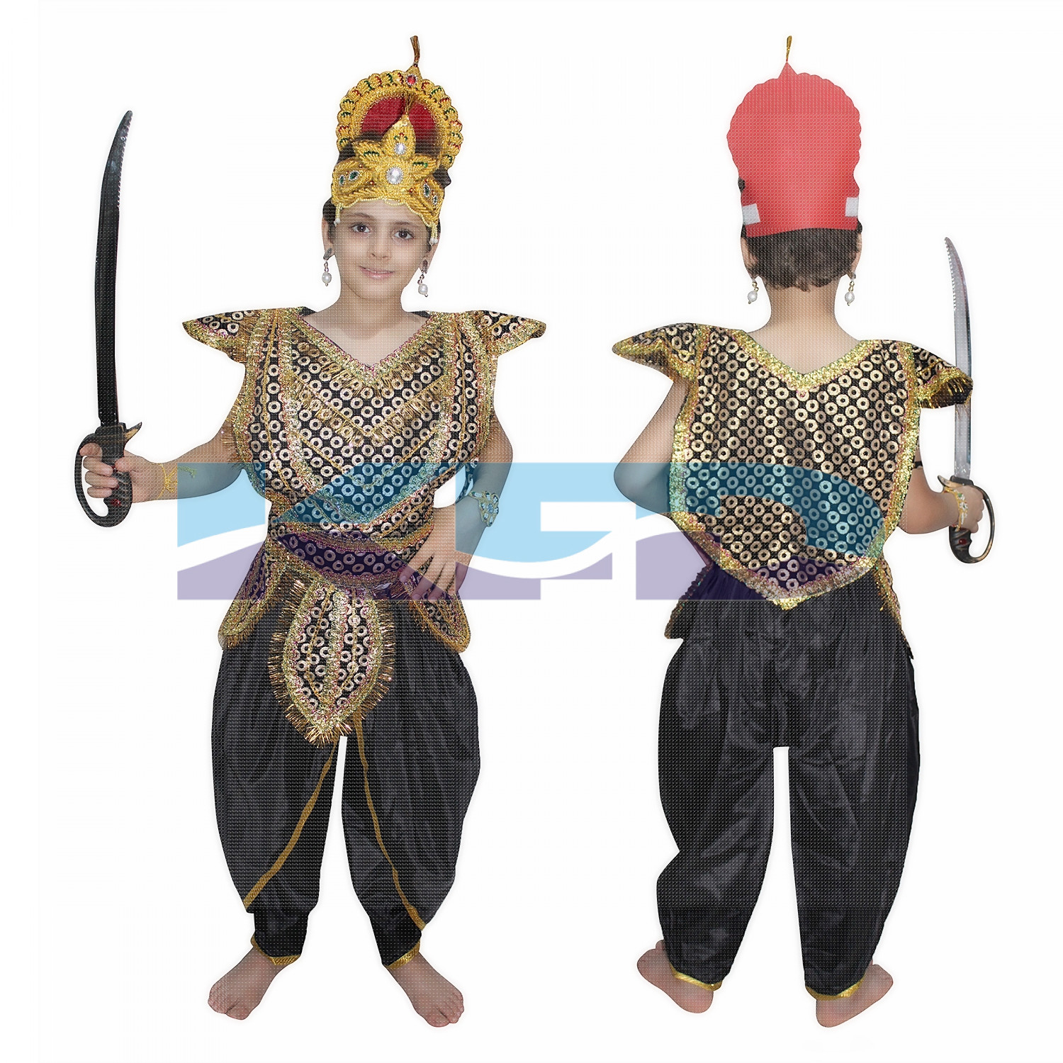 Ravan Kavach fancy dress for kids,Ramleela/Dussehra/Mythological Character for Annual function/Theme Party/Competition/Stage Shows Dress