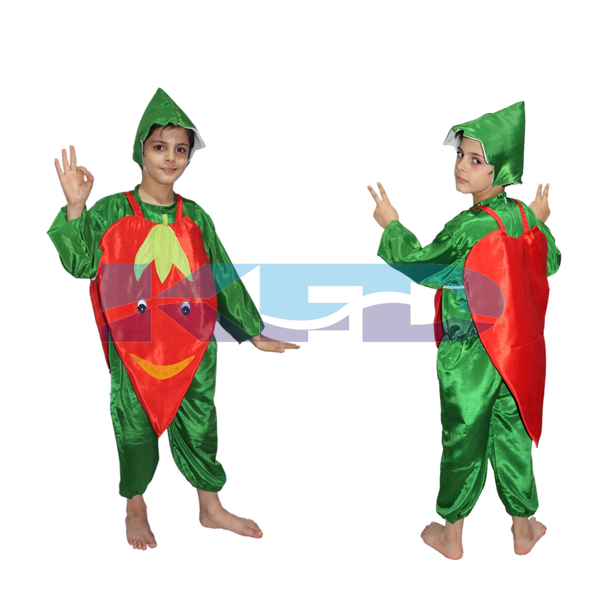 RedChilly fancy dress for kids,Vegetables Costume for School Annual function/Theme Party/Competition/Stage Shows Dress