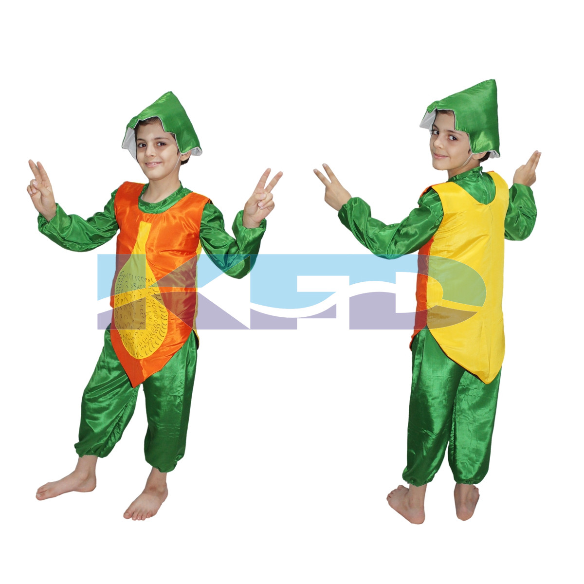 Papaya fancy dress for kids,Fruits Costume for School Annual function/Theme Party/Competition/Stage Shows Dress