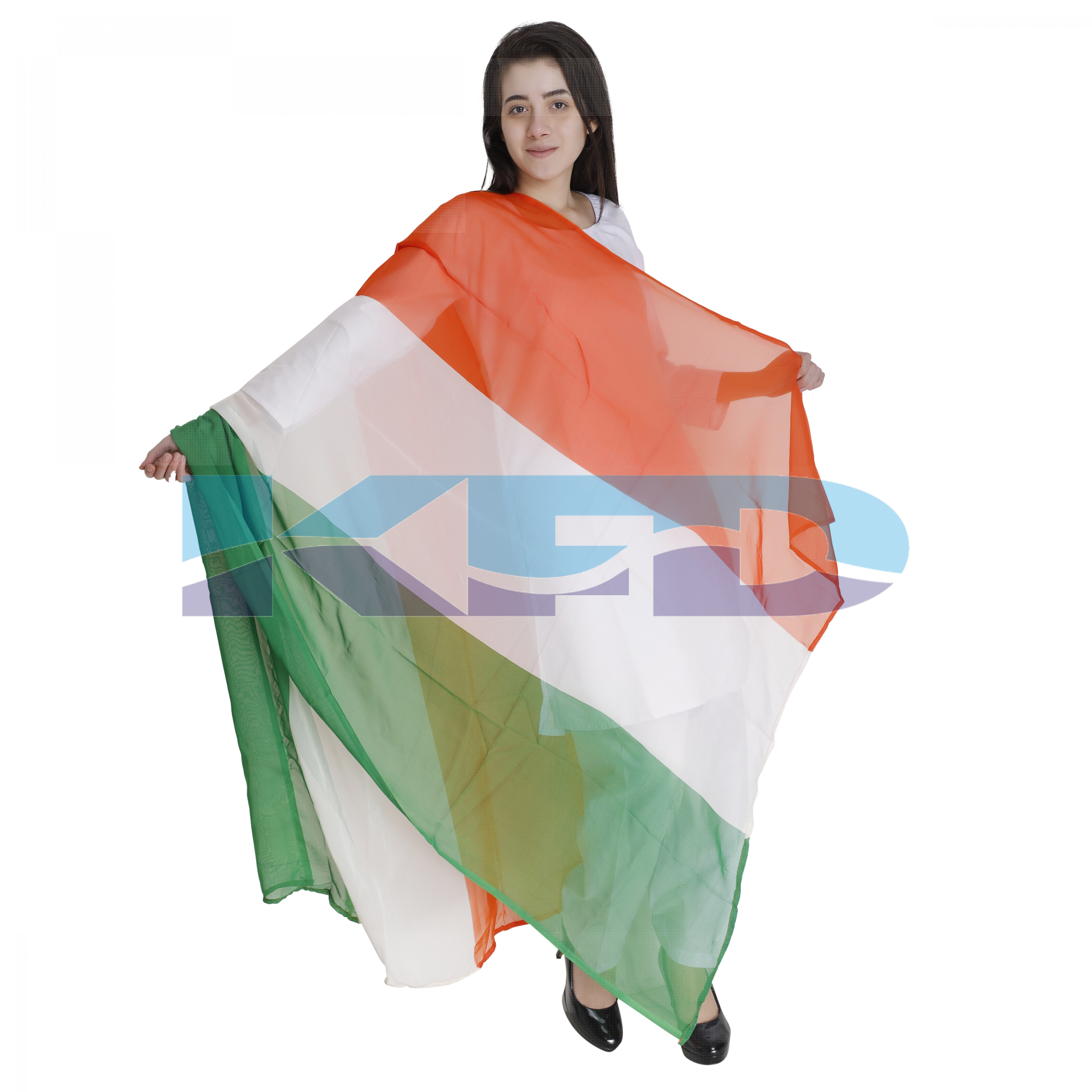 Tri Color Chunni For Kids Independence Day/Republic Day/School Annual function/Theme Party/Competition/Stage Shows/Birthday Party Dress