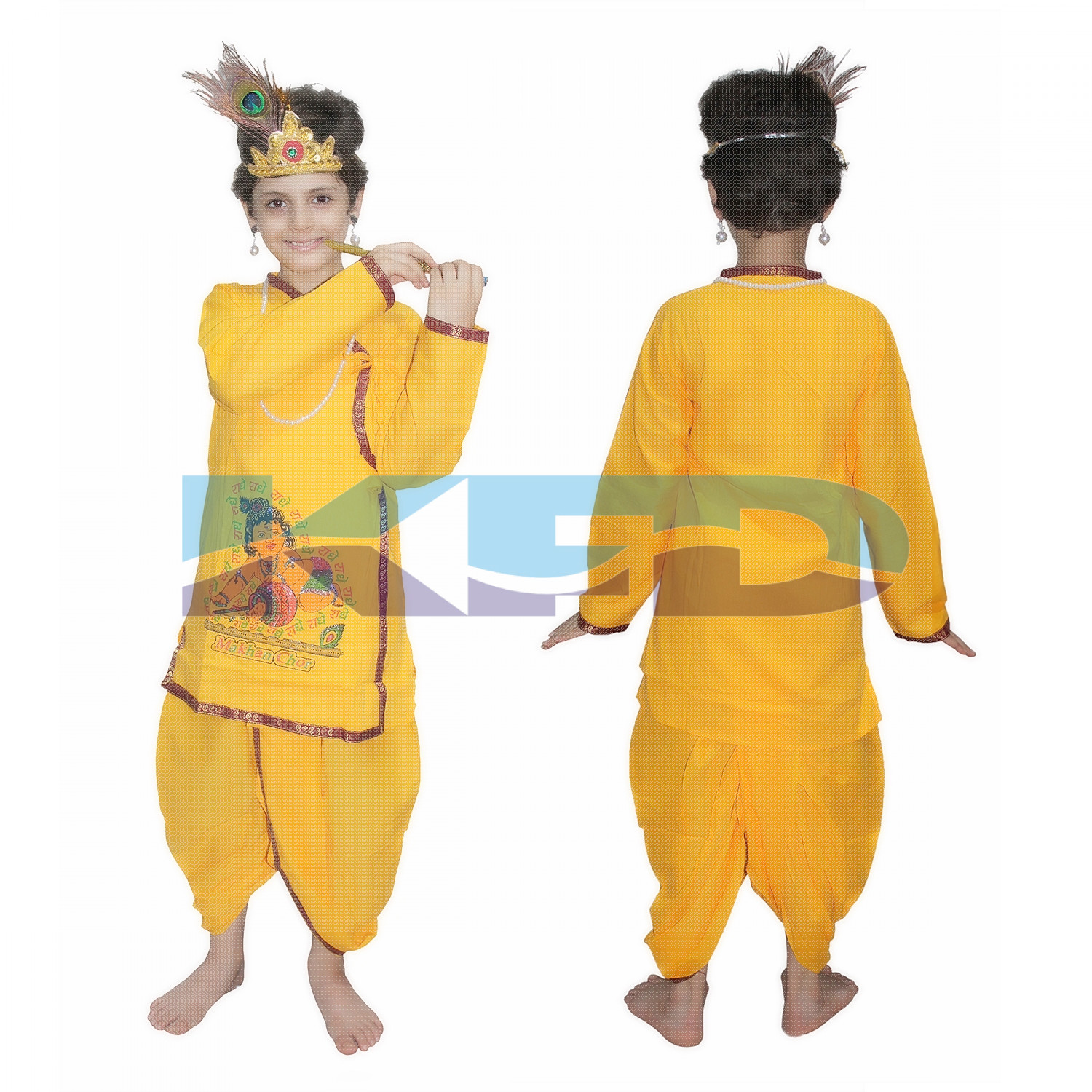 Krishna in Cotton fancy dress for kids,Krishnaleela/Janmashtami/Kanha/Mythological Character for Annual functionTtheme Party/Competition/Stage Shows Dress