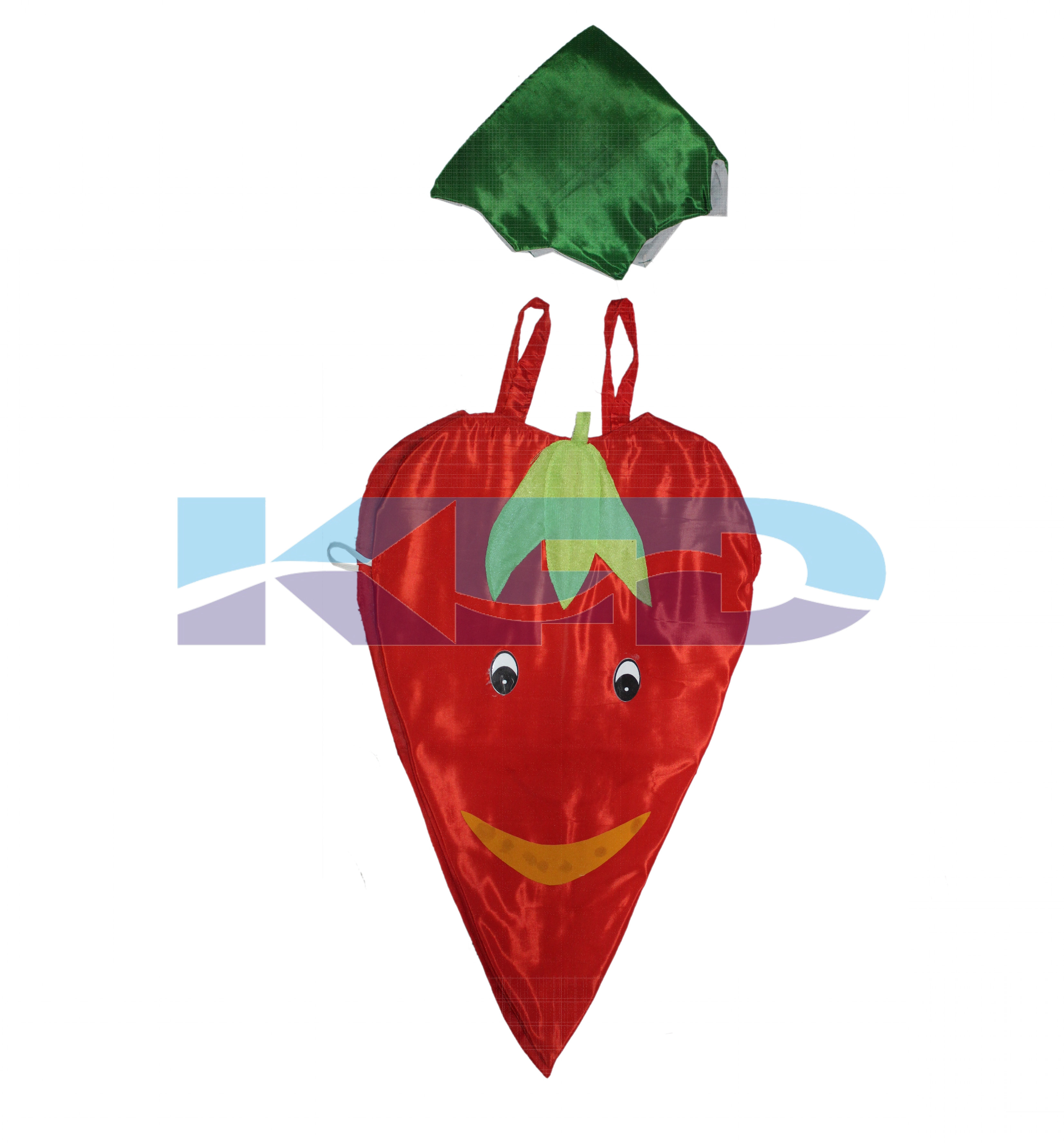  Red Chilly Vegetables Costume only cutout with Cap for Annual function/Theme Party/Competition/Stage Shows/Birthday Party Dress