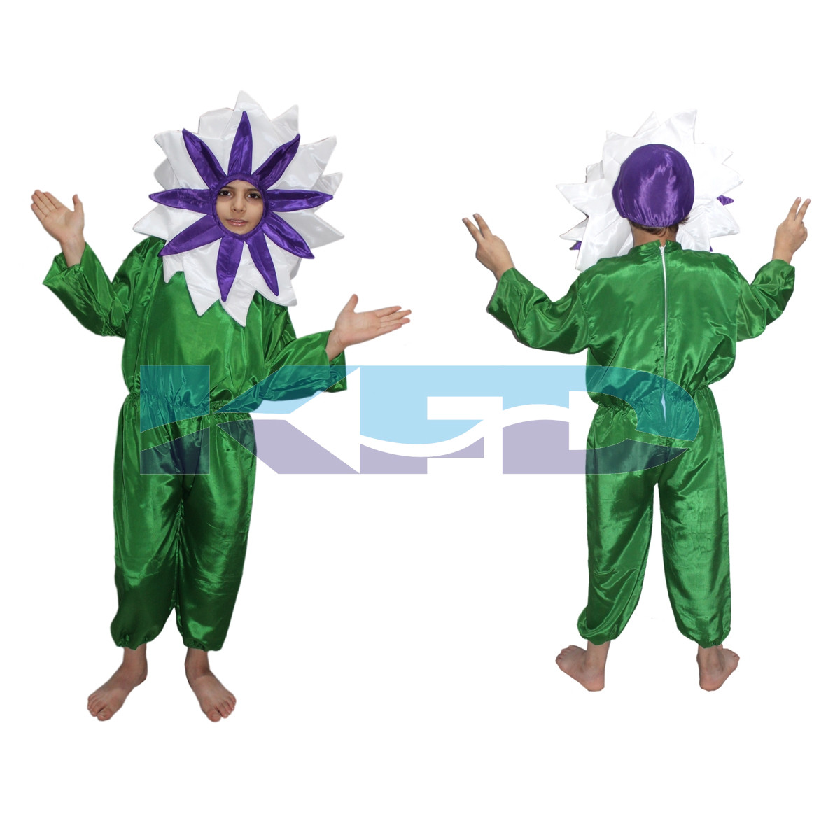  White flower Costume ,Nature Costume for School Annual function/Theme Party/Stage Shows/Competition/Birthday Party Dress