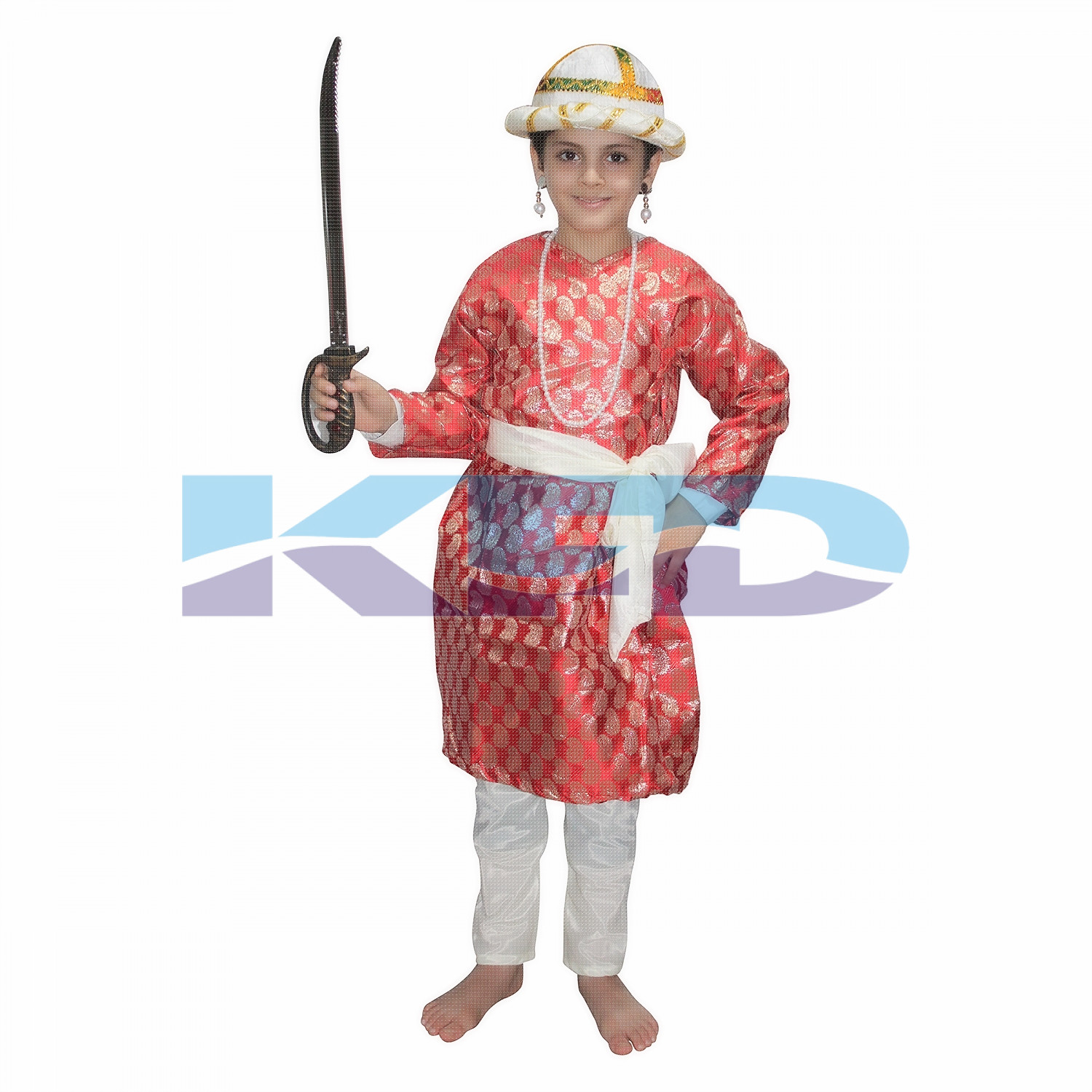 Tipu Sultan Red Costume For Kids,Indian Historical Character Costume For School Annual function/Theme Party/Stage Shows/Competition/Birthday Party Dress