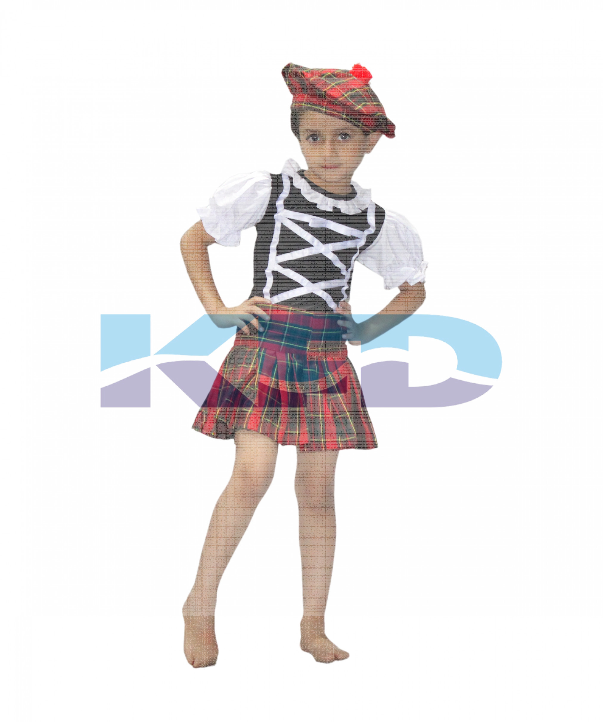 Scottish Girl/Traditional Costume/Tartan Costume For Girls/ Lassie Costume/Advnture Costume/School Annual function/Theme Party/Competition/Stage Shows Dress