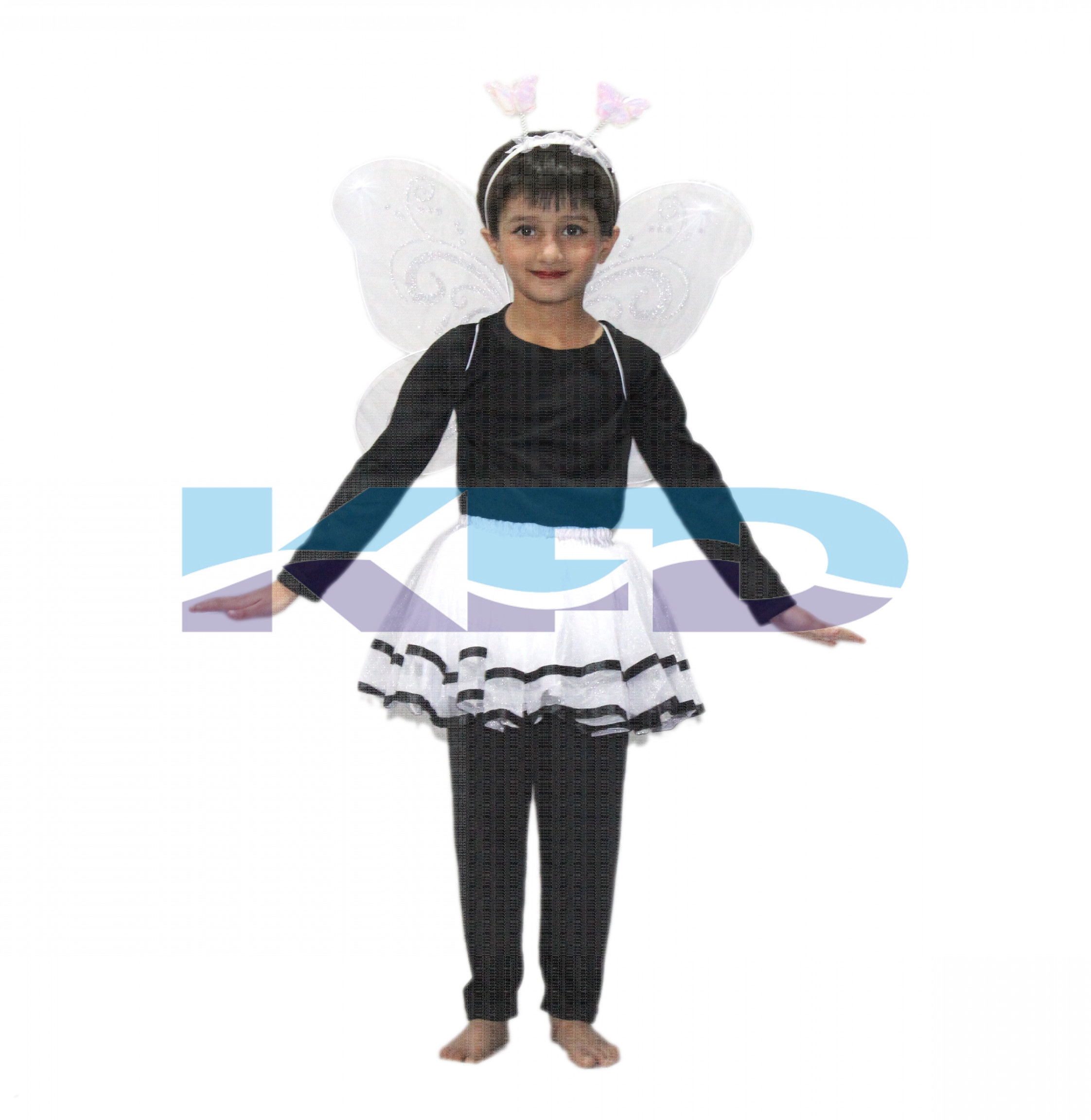 White Skirt With Butterfly Wings For kids/Bobra Toddler Fancy Dress/School Annual function/Theme Party/Competition/Stage Shows/Birthday Party Dress
