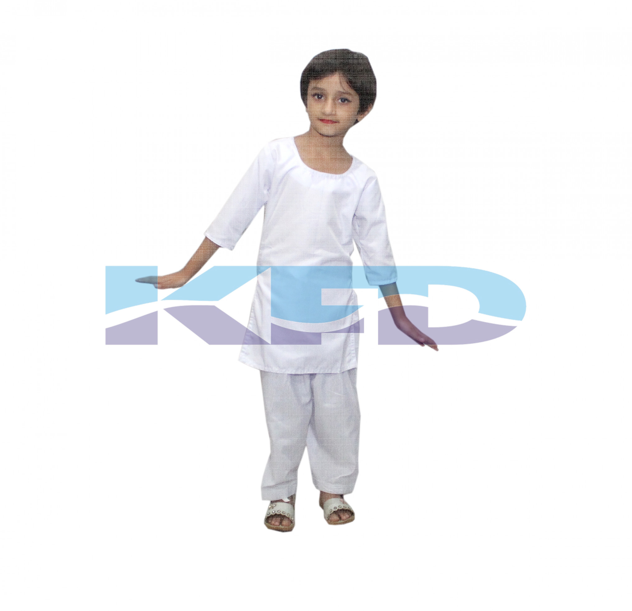 White Salwar Kameez Costume of Indian State Traditional Wear For Kids School Annual function/Theme Party/competition/Stage Shows/Birthday Party Dress