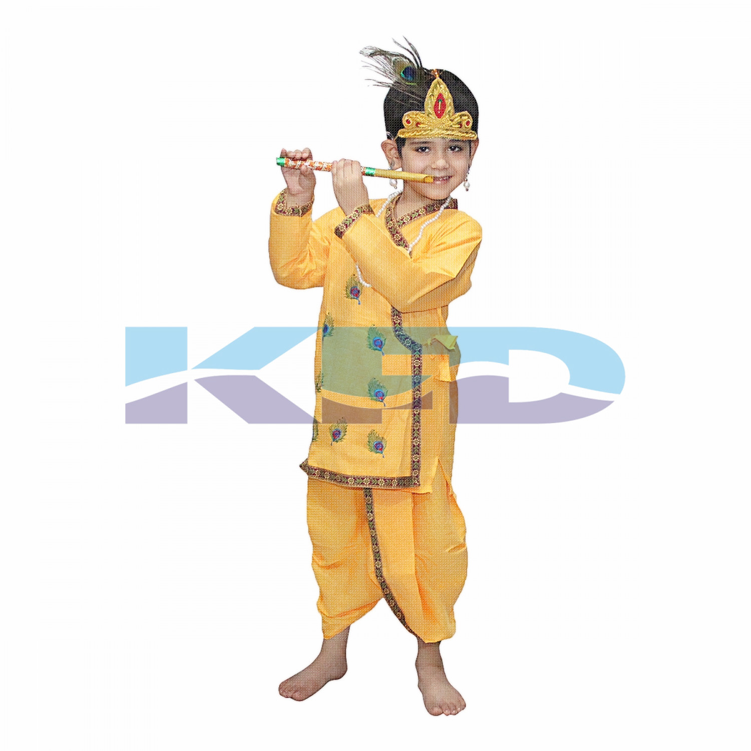 Krishna Pankh In Cotton Fabric,Krishnaleela/Janmashtami/Kanha/Mythological Character For Kids School Annual functionTtheme Party/Competition/Stage Shows Dress