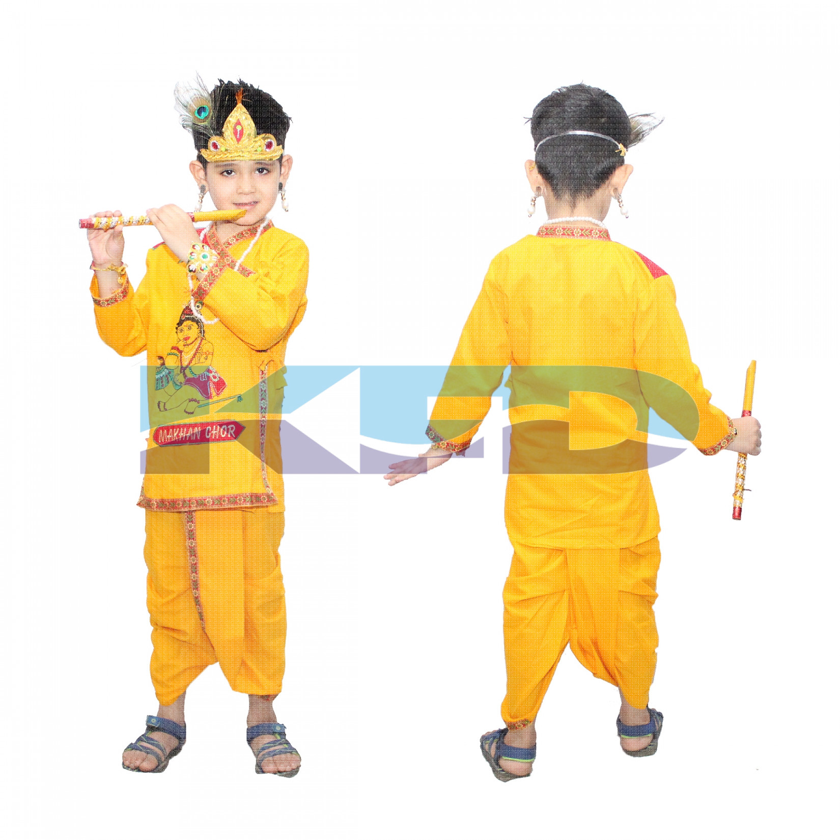 Maakhan Chor Without Jewellery fancy dress for kids,Krishnaleela/Janmashtami/Kanha/Mythological Character for Annual functionTtheme Party/Competition/Stage Shows Dress