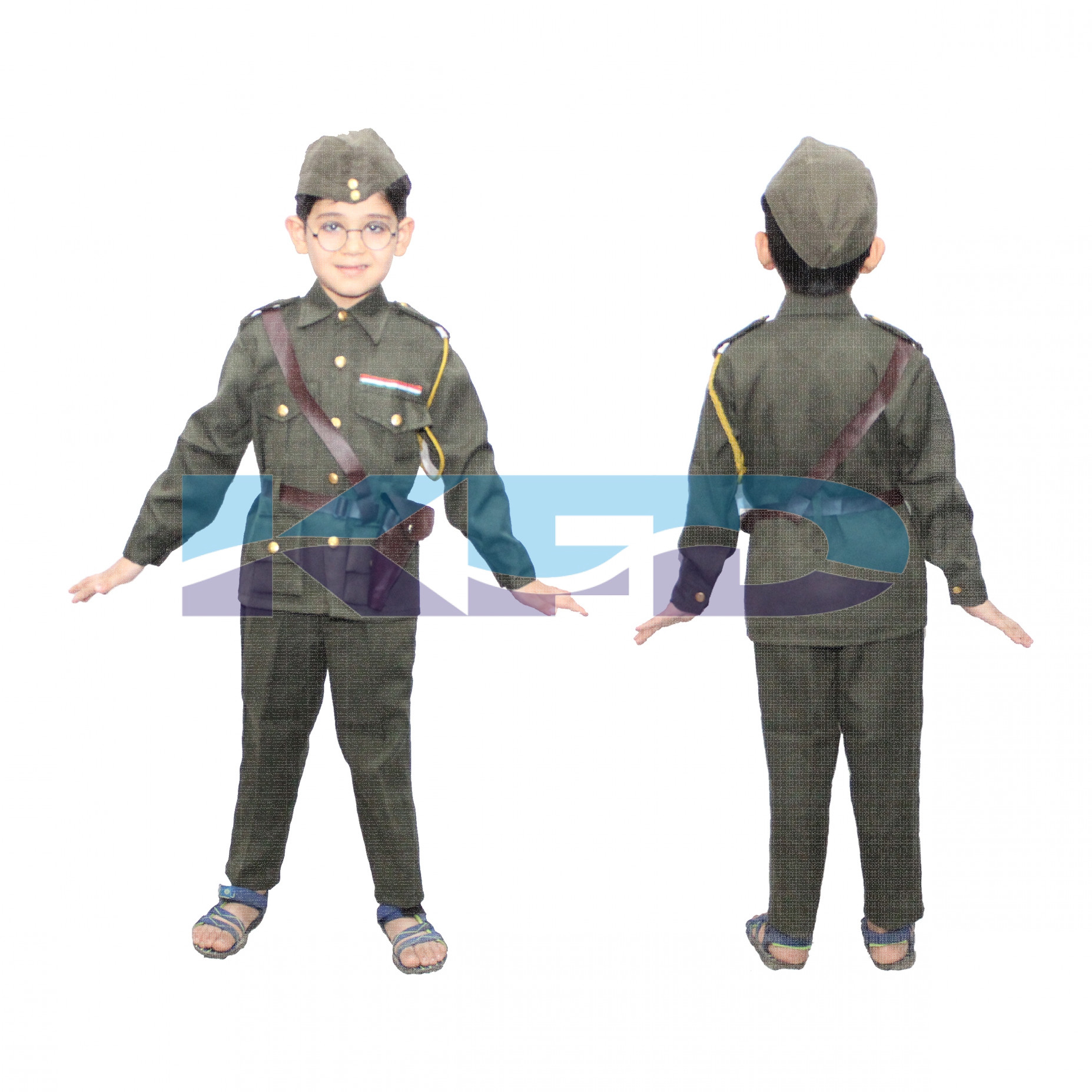 Subhash Chandar Bose National Hero/freedom figter Costume For Kids independence Day/Republic Day/Annual function/Theme party/Competition/Stage Shows Dress