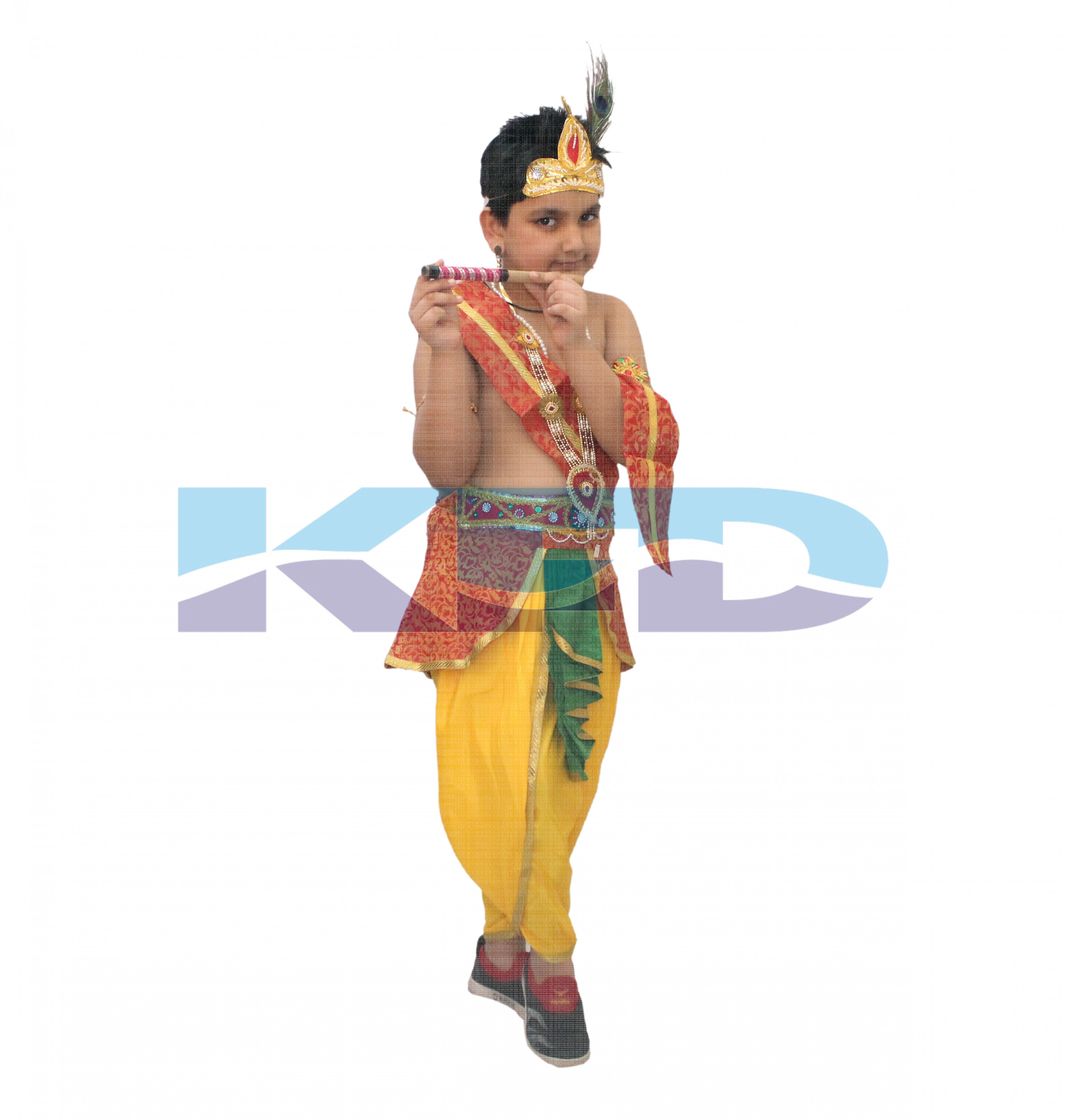 Krishna belt Red fancy dress for kids,Mythological  Costume for School Annual function/Theme Party/Competition/Stage Shows Dress