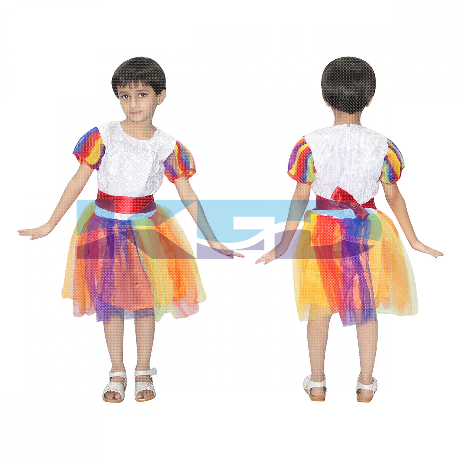 Rainbow Girl fancy dress for kids,Nature Costume for annual function/Theme Party/Stage Shows/Competition/Birthday Party Dress