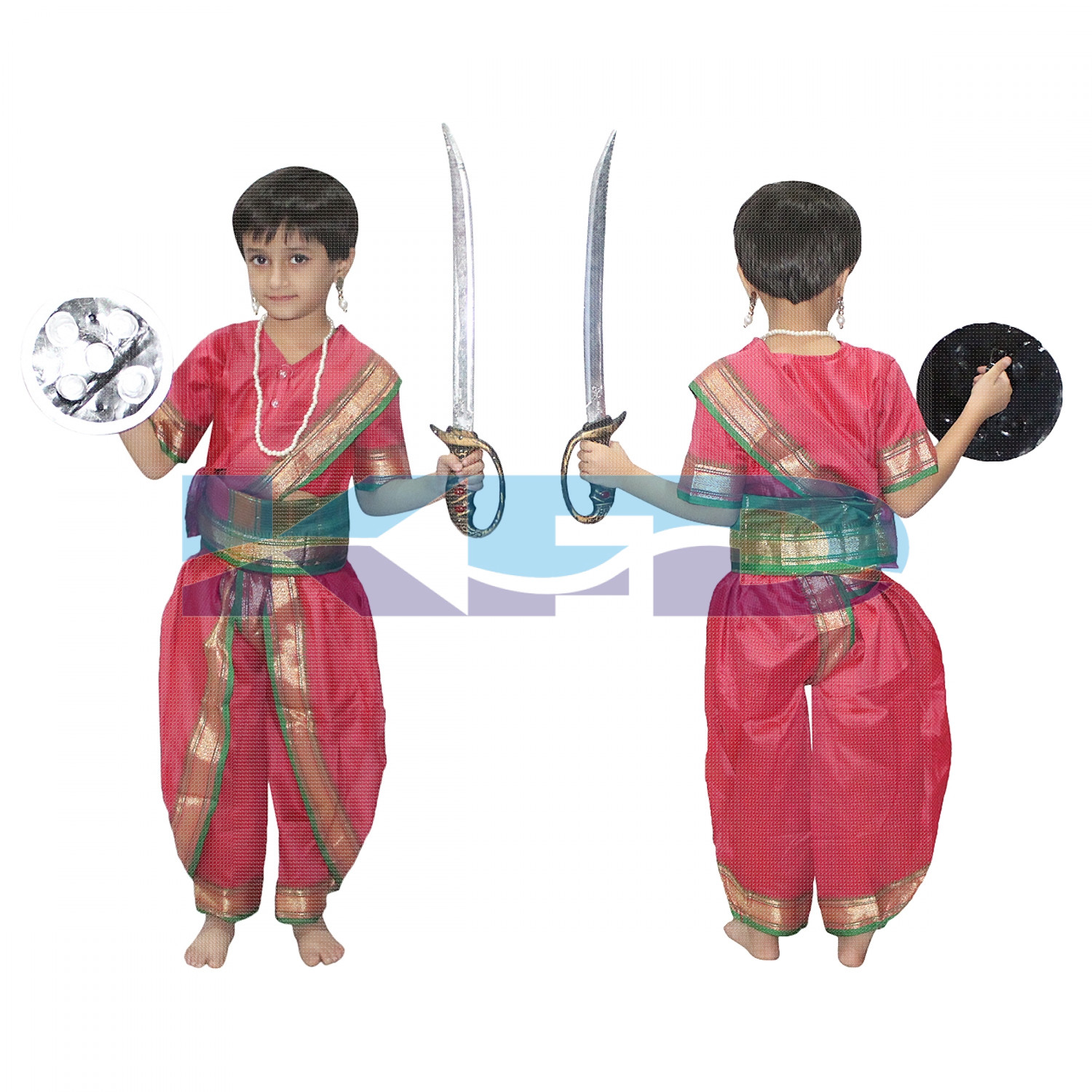 Rani Laxmi Bai fancy dress for kids,National Hero/freedom figter Costume for Independence Day/Republic Day/Annual function/theme party/Competition/Stage Shows Dress