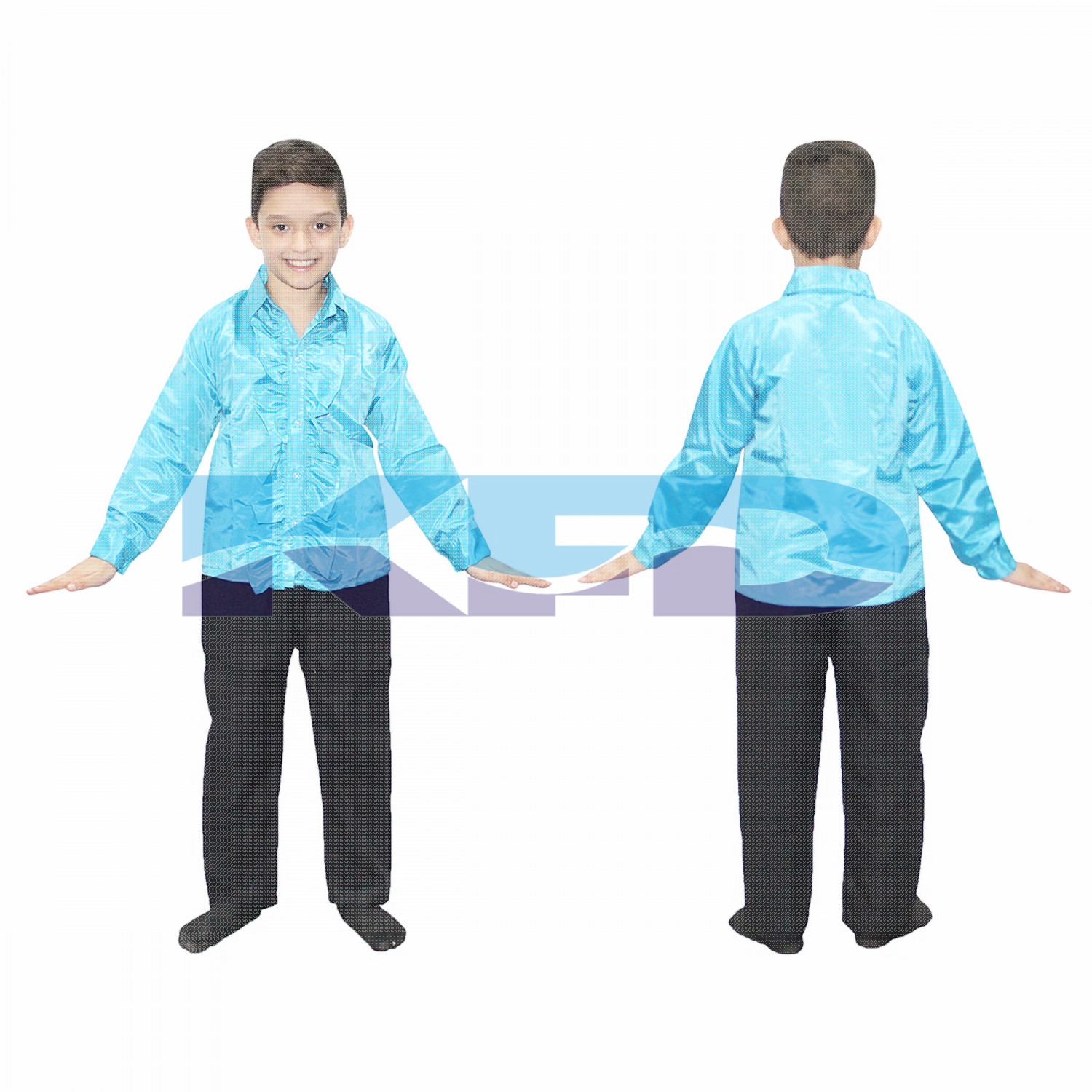 Firozi Frill Shirt fancy dress for kids,Western Costume for Annual function/Theme Party/Competition/Stage Shows/Birthday Party Dress laten dance/salsa dance