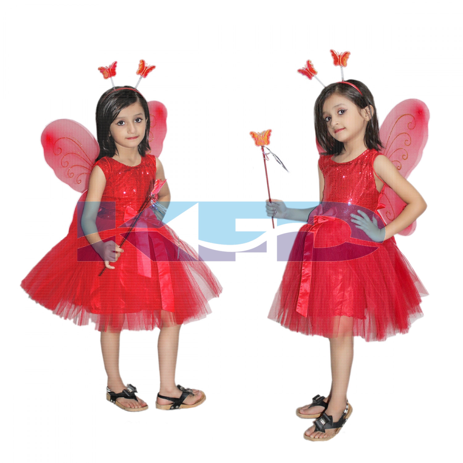 Red Butterfly Girl fancy dress for kids,Insect Costume for School Annual function/Theme Party/Competition/Stage Shows Dress