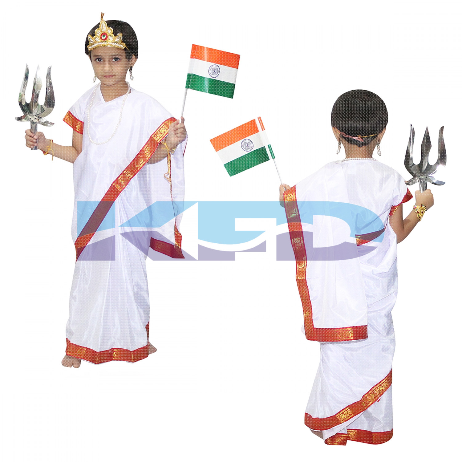 Bharat Mata fancy dress for kids,National Hero Costume for School Annual function/Theme Party/Competition/Stage Shows Dress