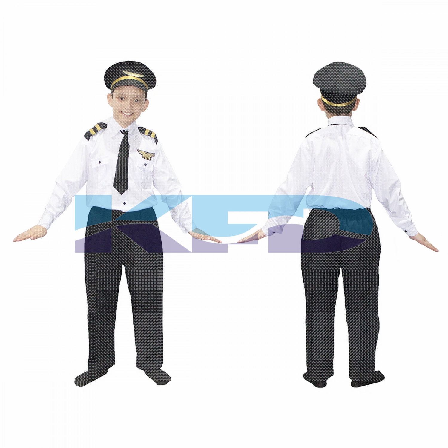  Pilot With Black Cap Our Helper Costume For Kids School Annual Function/Theme Party/Competition/Stage Shows Dress