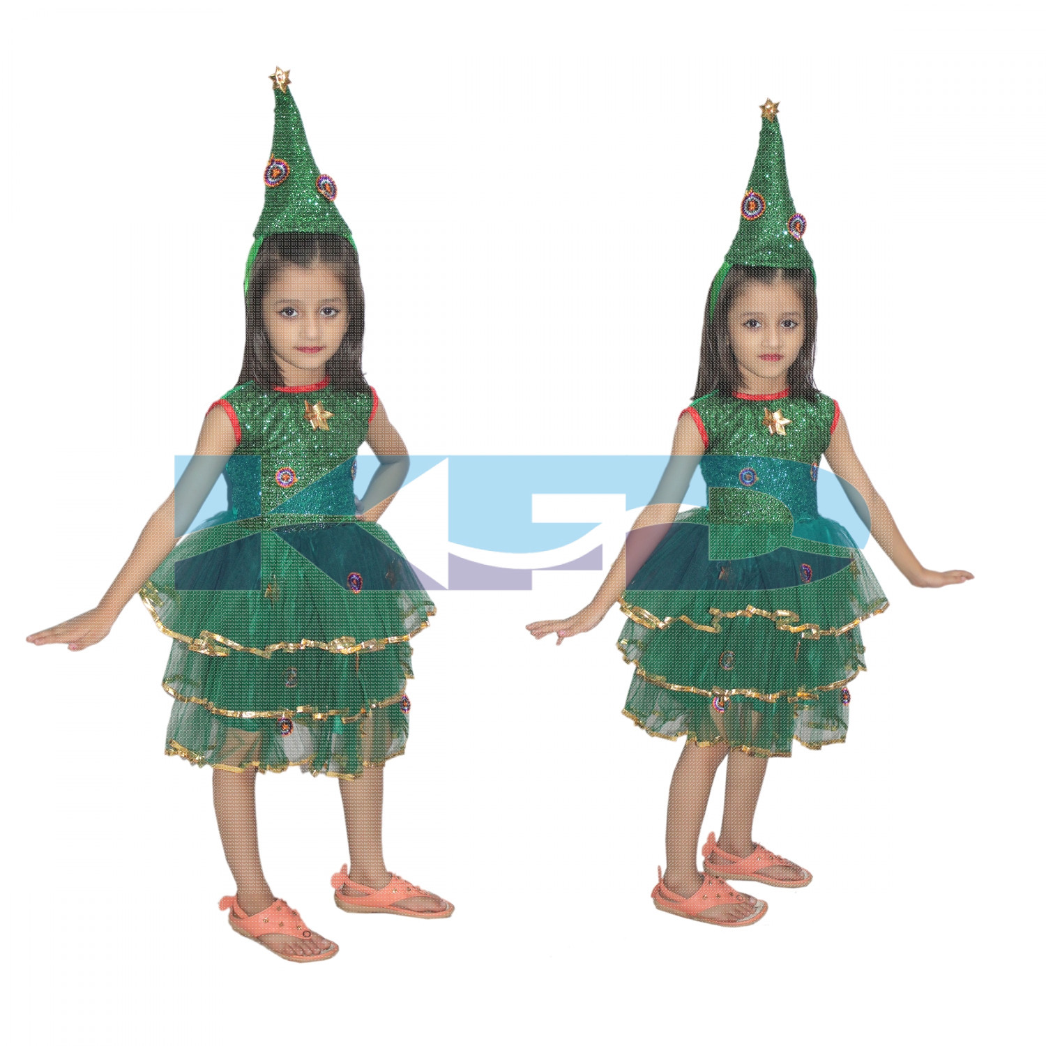 Christmas Tree Girl fancy dress for kids,Christmas Day Costume for Annual function/Theme Party/Competition/Stage Shows/Birthday Party Dress