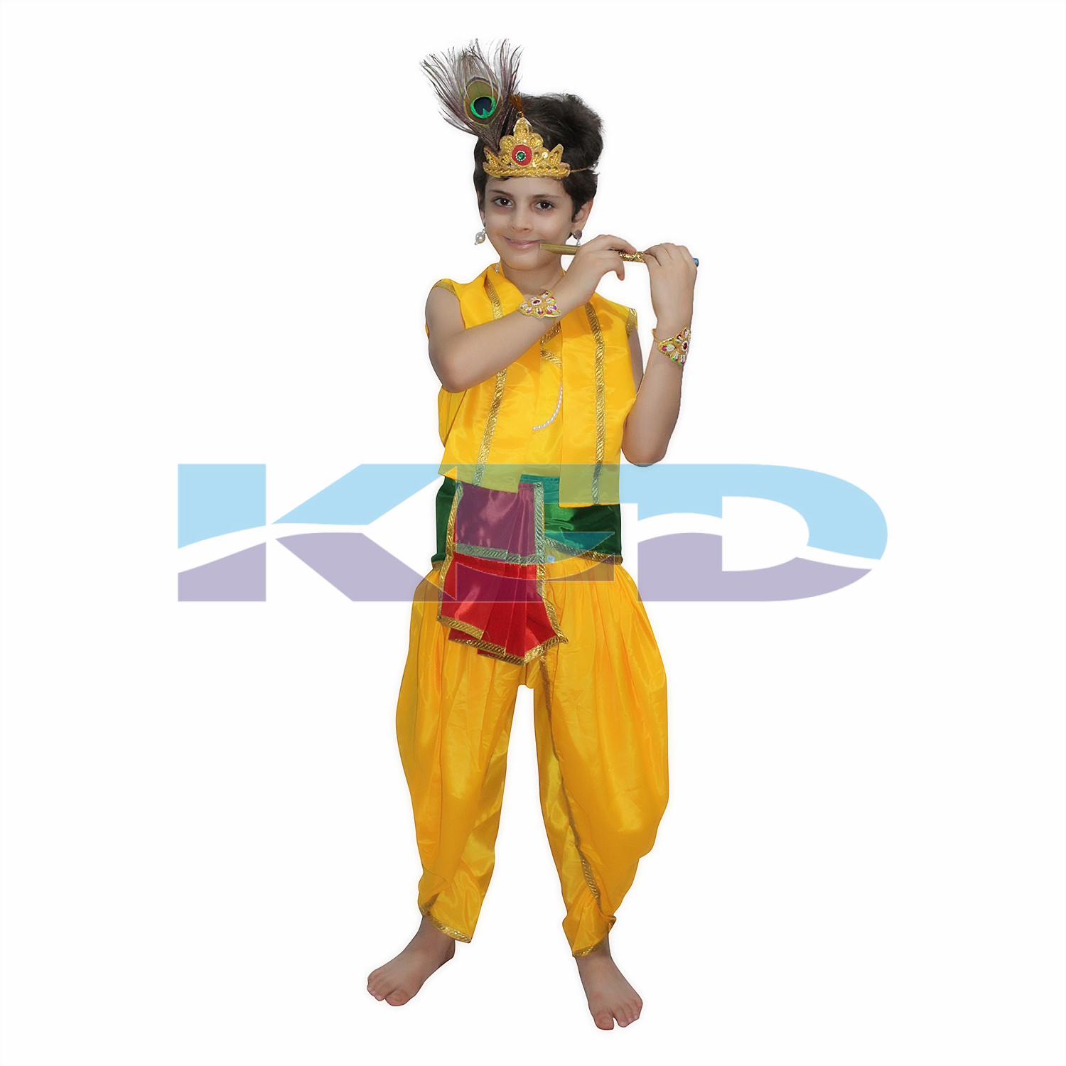 Bal Krishna fancy dress for kids,Krishna leela/Janmashtami/Kanha/Mythological Character for Annual function/Theme Party/Competition/Stage Shows Dress
