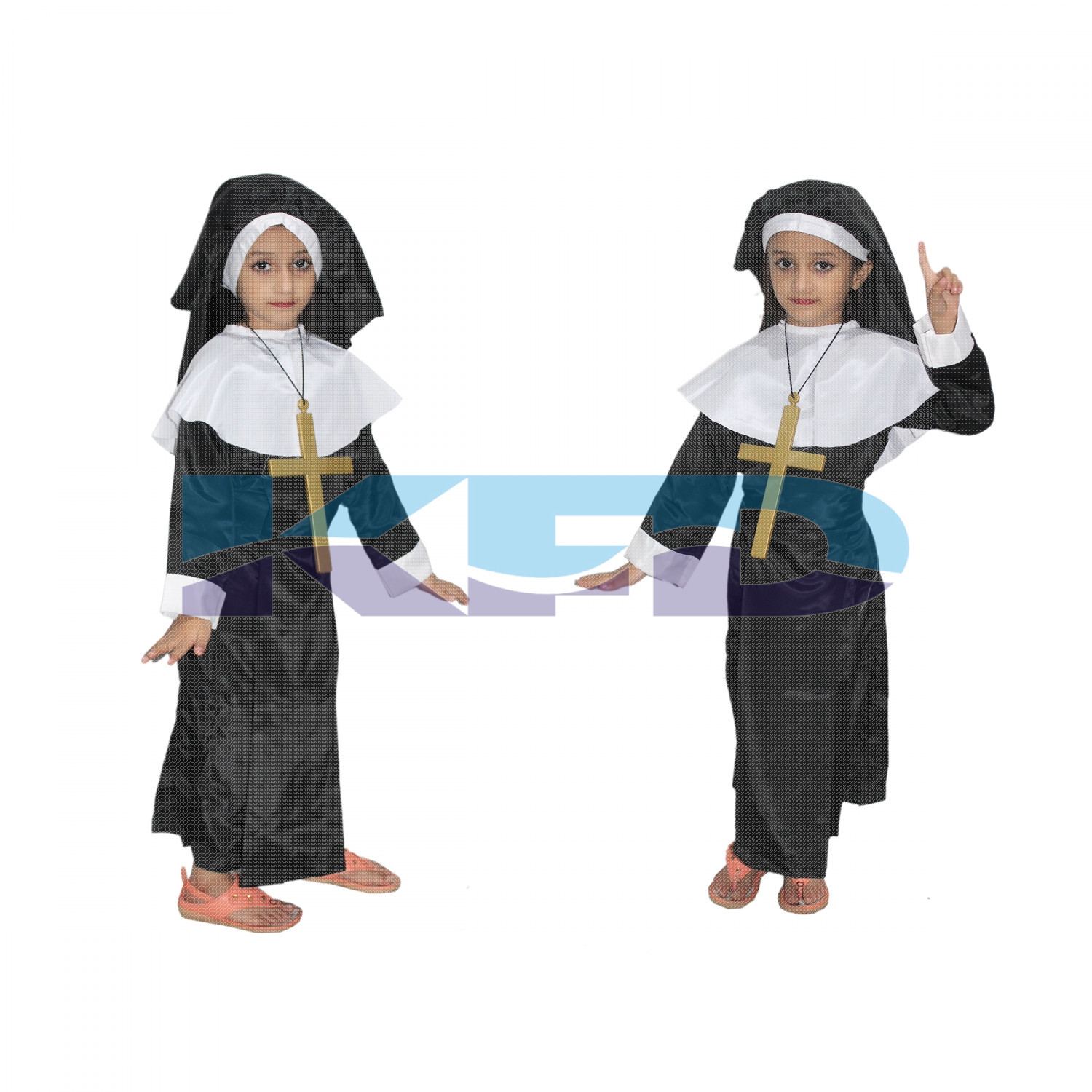 Nun Fancy Dress For Kids,Our Helper Costume For Annual Function/Theme Party/Competition/Stage Shows Dress