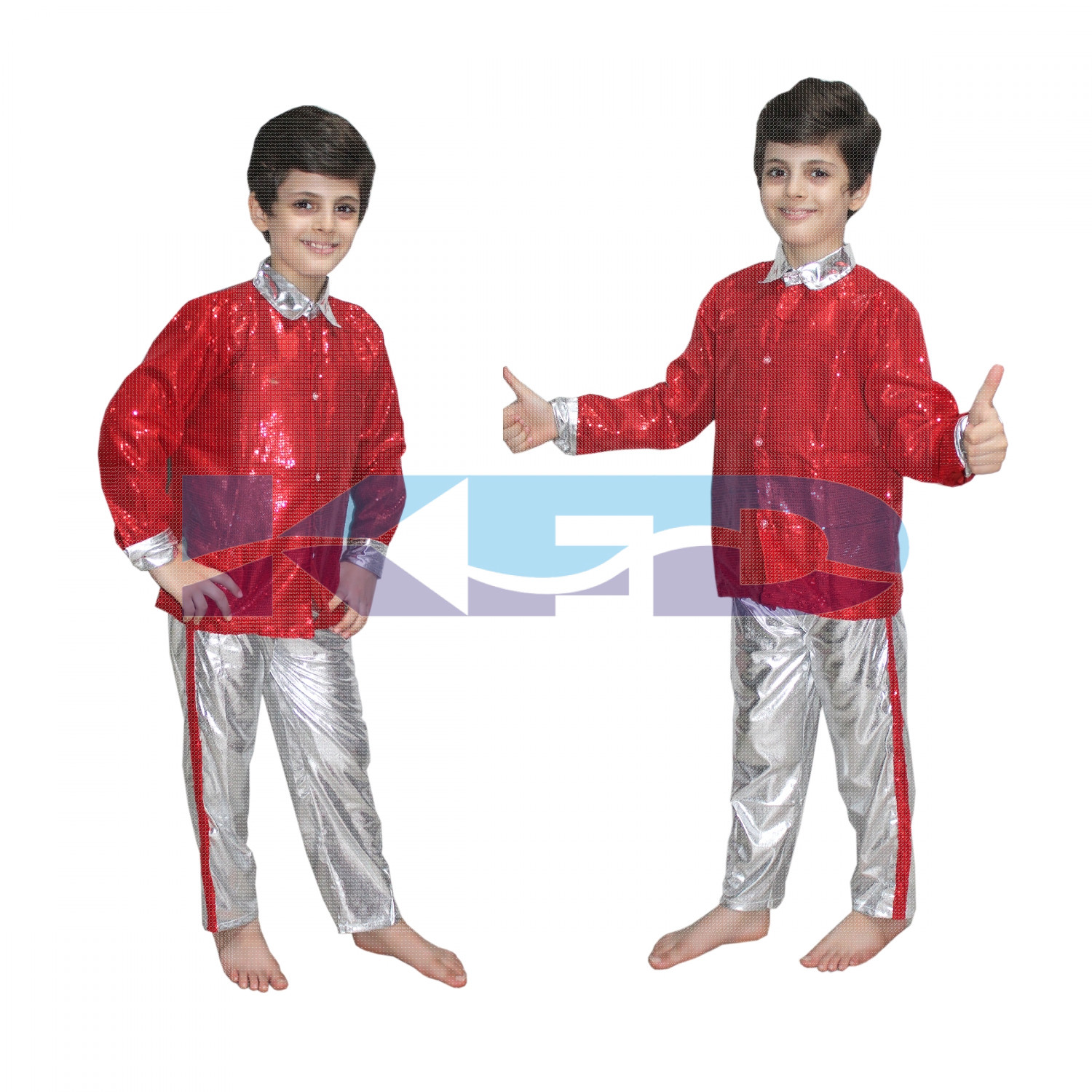Red shirt Silver Pant 