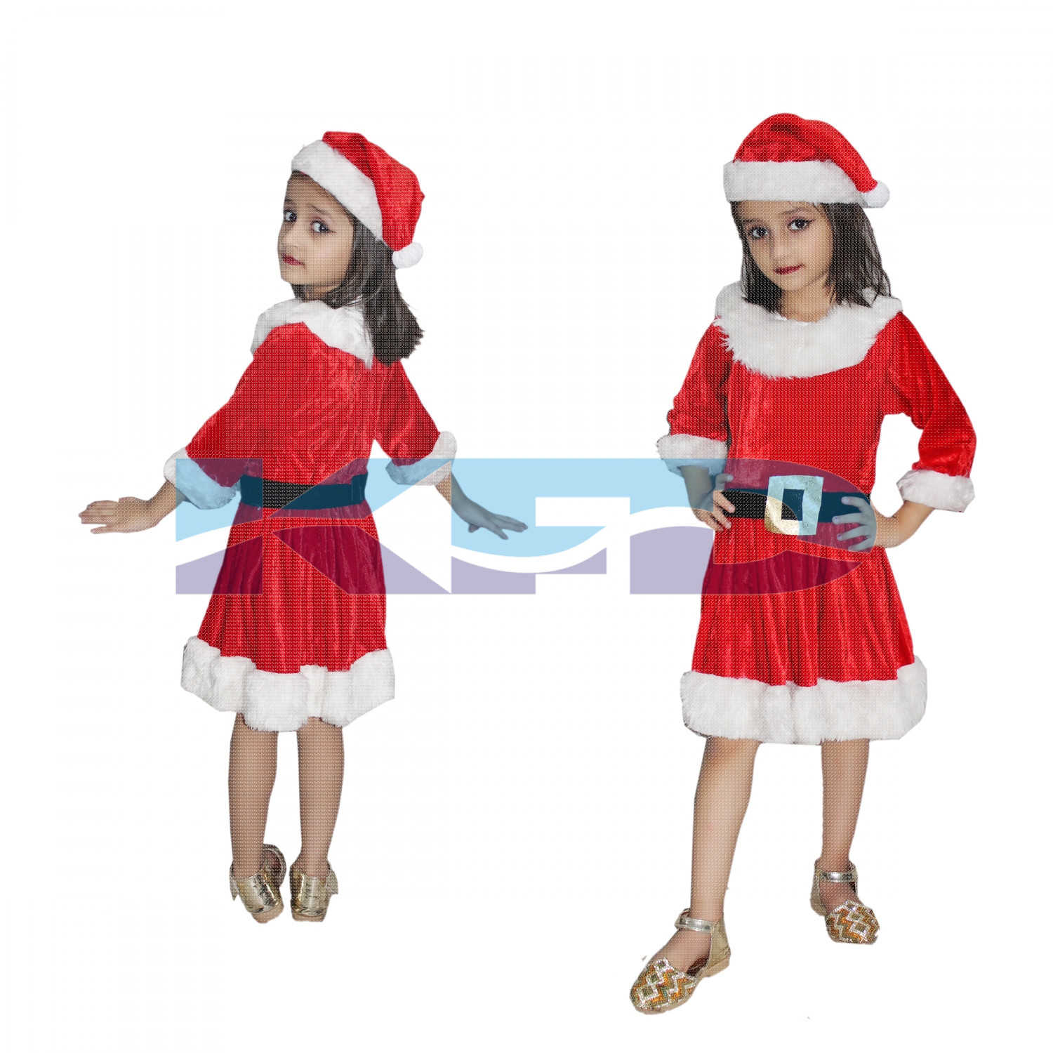 Santa Girl fancy dress for kids,Christmas Day costume for annual function/theme party/competition/Stage Shows/Birthday Party Dress