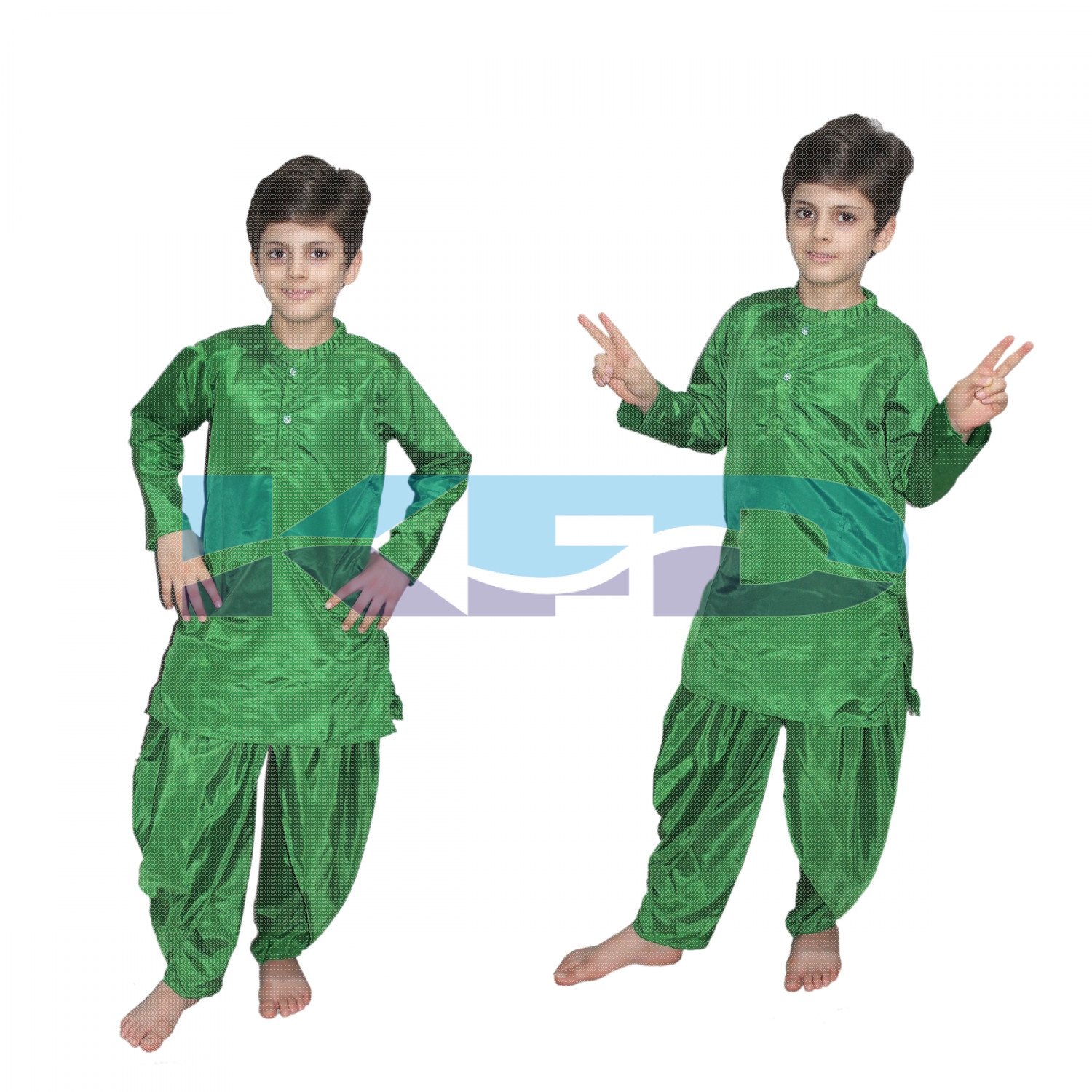 Green Dhoti Kurta For kids,Costume of Indian State Traditional Wear For School Annual function/Theme Party/Competition/Stage Shows/Birthday Party Dress