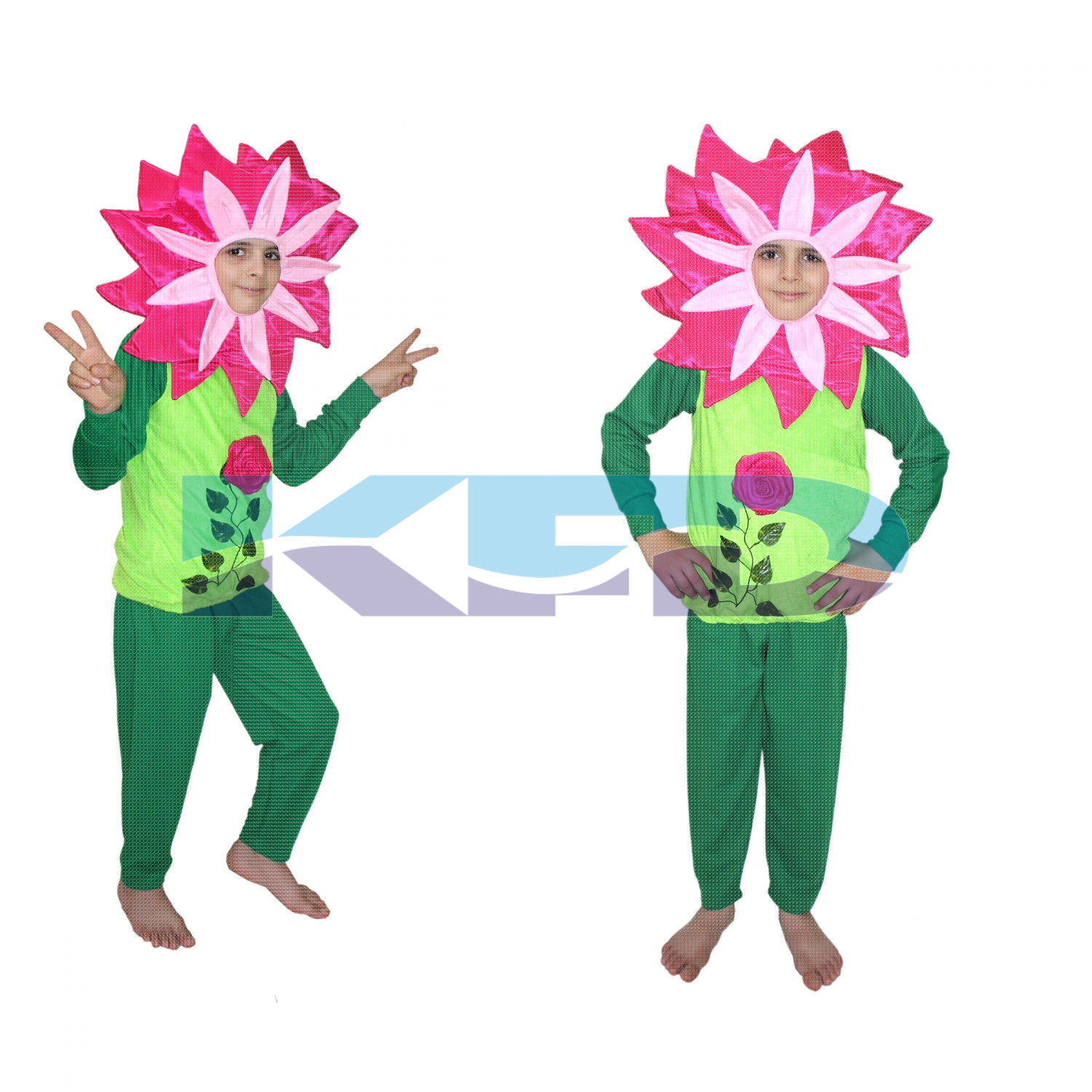 Mazanta Flower with track suit Costume,Rose Costume,Nature Costume For School Annual function/Theme Party/Competition/Stage Shows/Birthday Party Dress