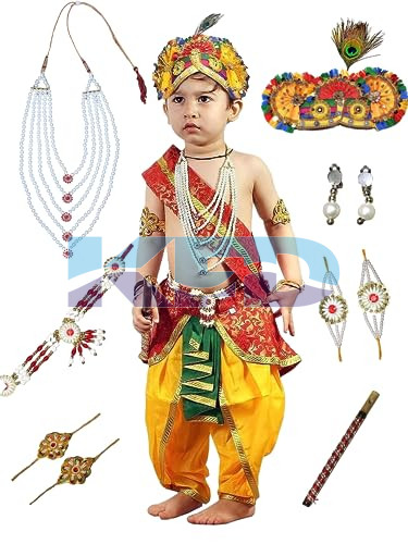 Krishna belt red  pagde fancy dress for kids,Mythological  Costume for School Annual function/Theme Party/Competition/Stage Shows Dress