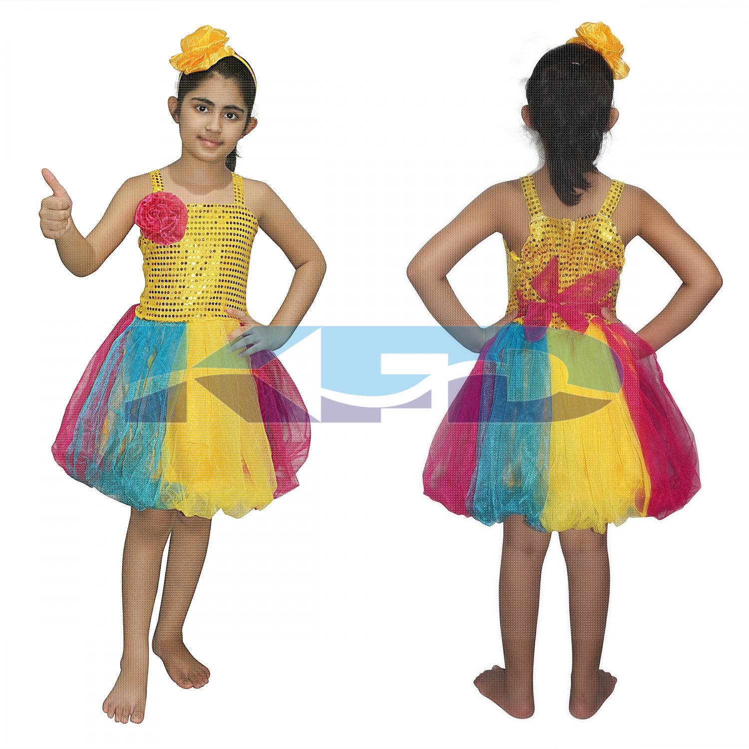  Multicolor Frock,Western Costume For School Annual function/Theme Party/Competition/Stage Shows/Birthday Party Dress