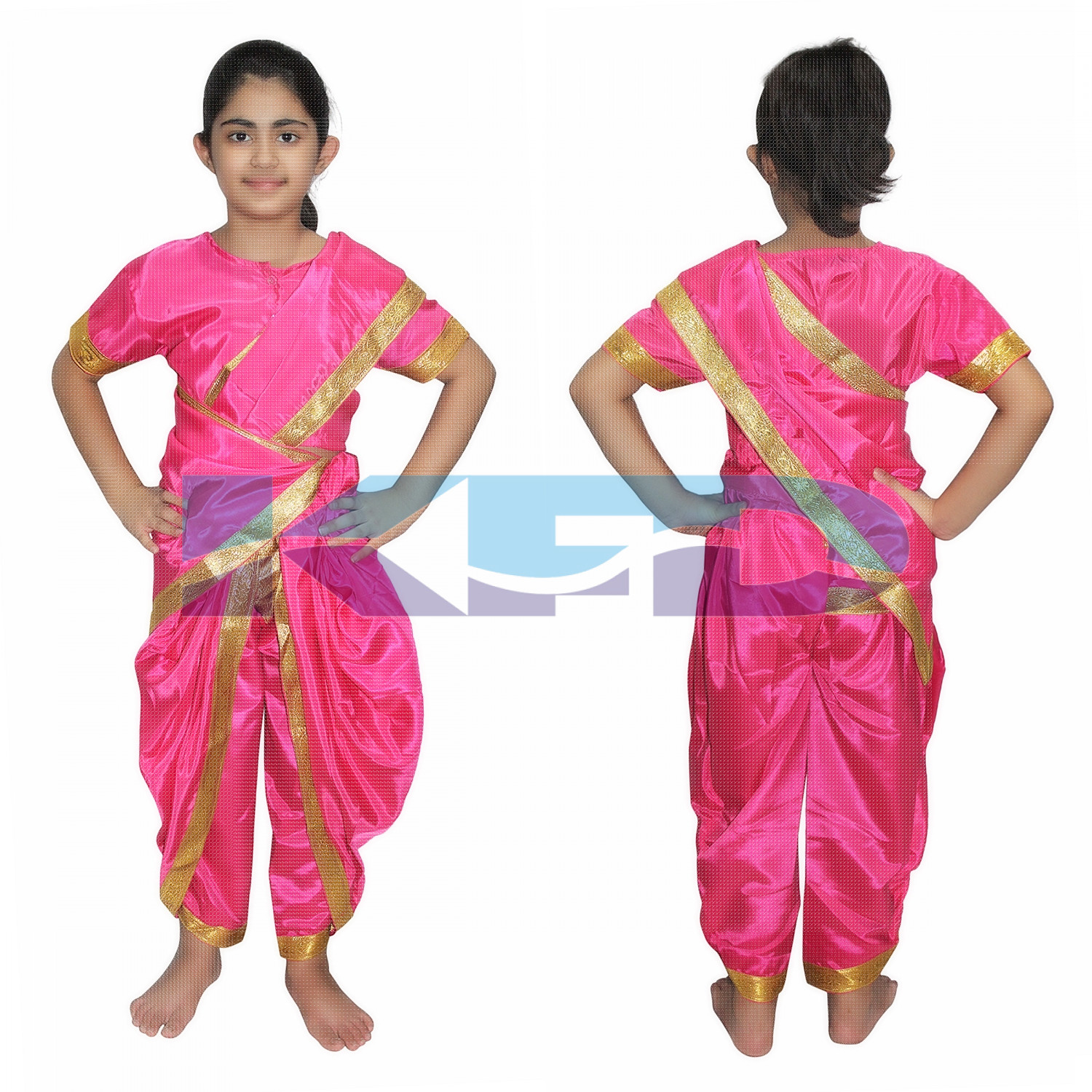  Marathi Girl Mazanta Indian State Traditional Wear Costume For School Annual function/Theme party/Competition/Stage Shows/Birthday Party Dress