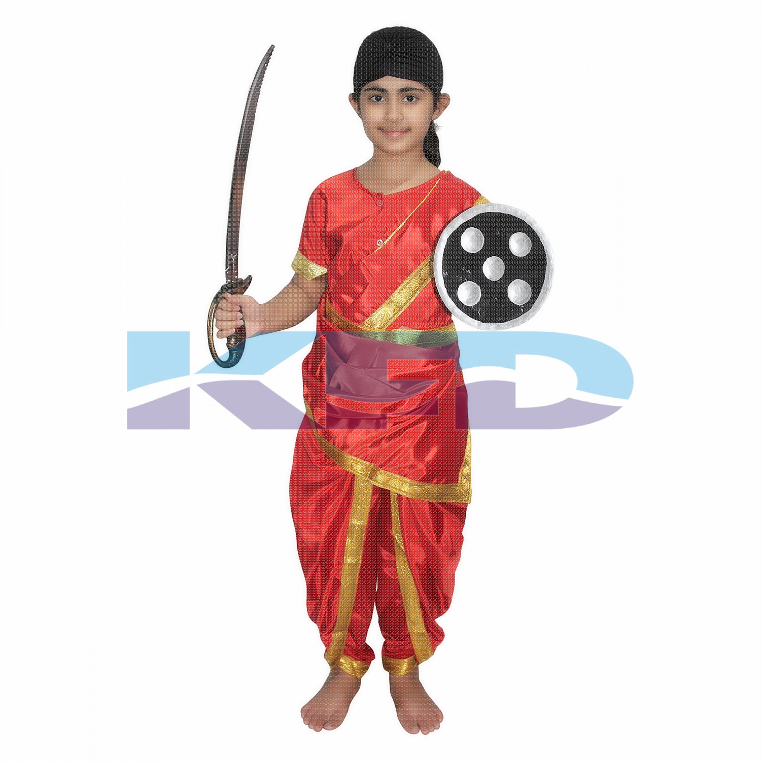  Rani Laxmi Bai Red National Hero/freedom figter Costume for Independence Day/Republic Day/Annual function/theme party/Competition/Stage Shows Dress