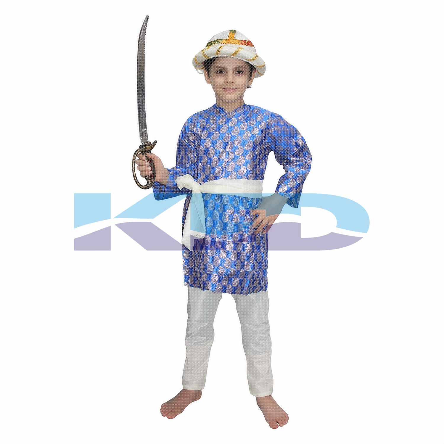 Tipu Sultan Blue Costume For Kids,Indian Historical Character Costume For School Annual function/Theme Party/Stage Shows/Competition/Birthday Party Dress