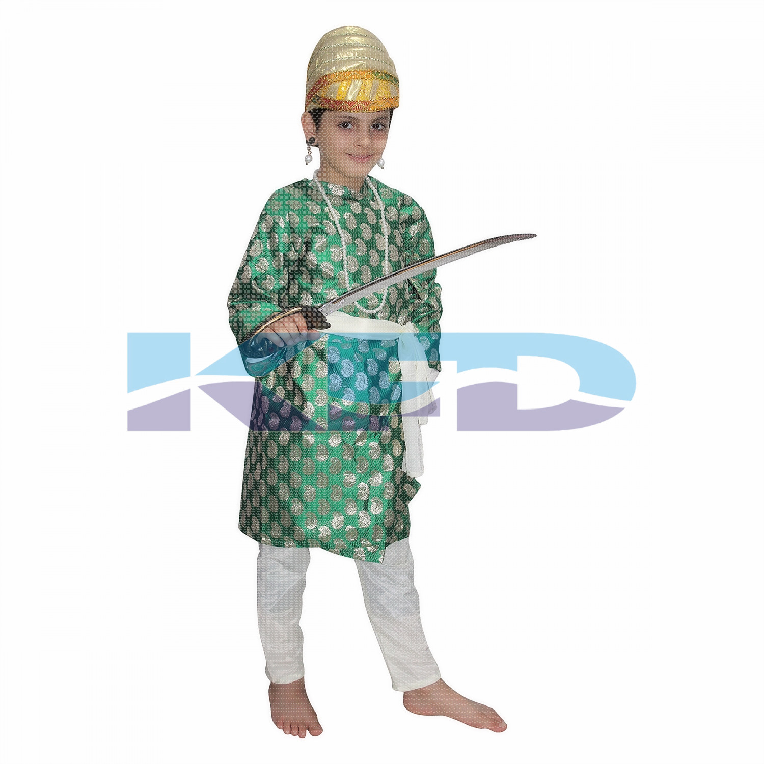 Shiva Ji Green National Hero Costume for School Annual function/Theme Party/Competition/Stage Shows/Birthday Party Dress