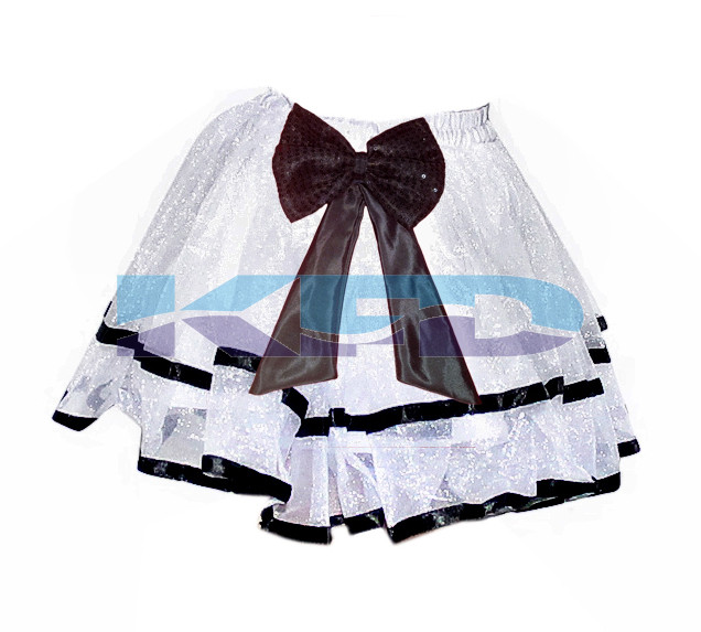 Tu Tu Skirt White Western Costume For School Annual function/Theme Party/Competition/Stage Shows/Birthday Party Dress
