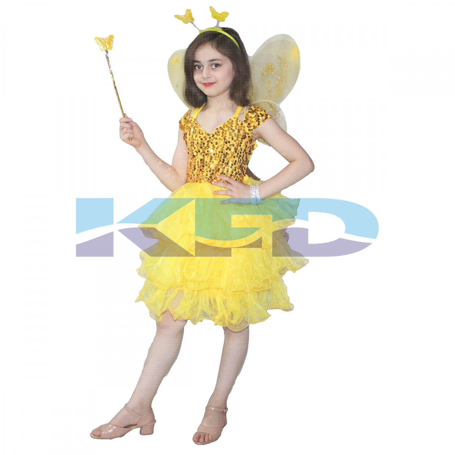 Yellow Butterfly Girl Insect Costume For Kids School Annual function/Theme Party/Competition/Stage Shows Dress
