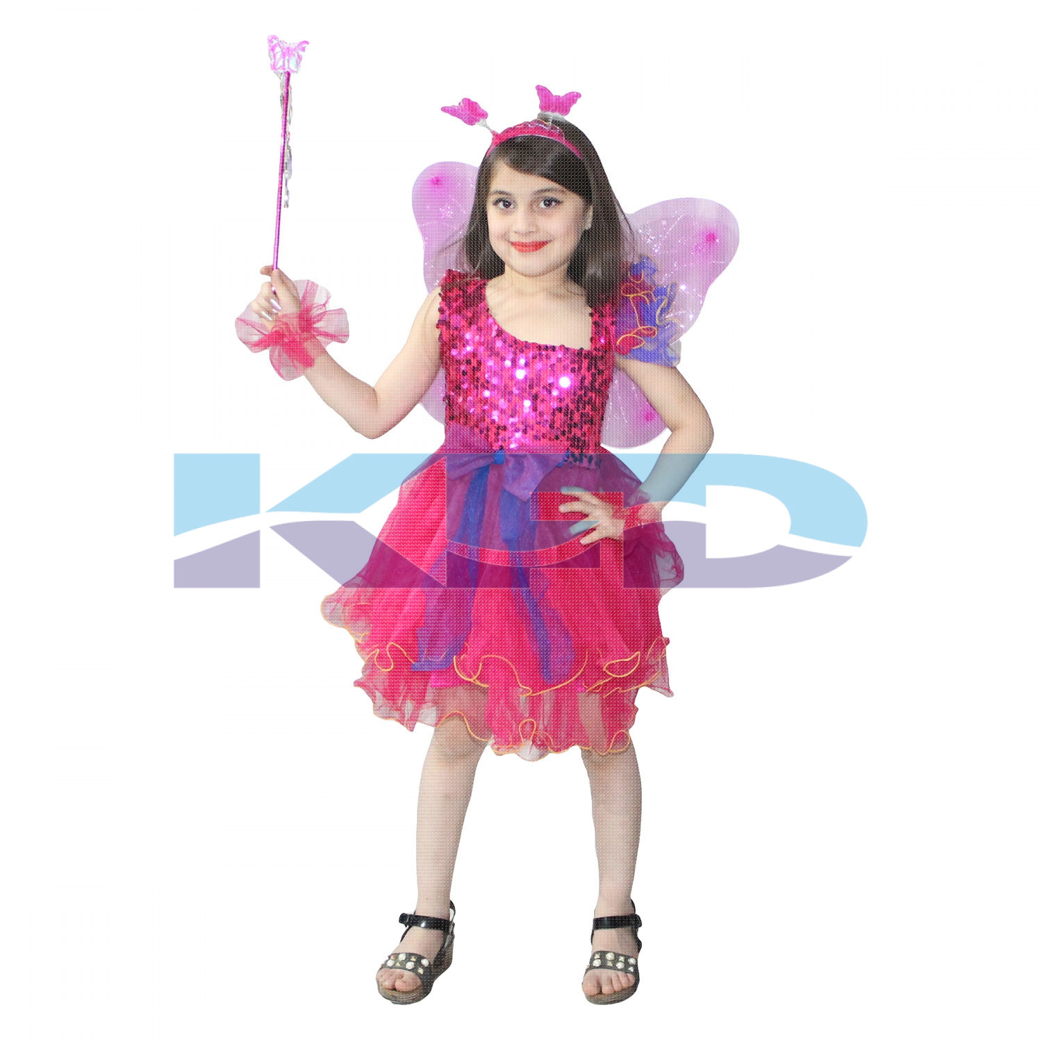 Magenta Butterfly Girl Insect Costume For Kids School Annual function/Theme Party/Competition/Stage Shows Dress