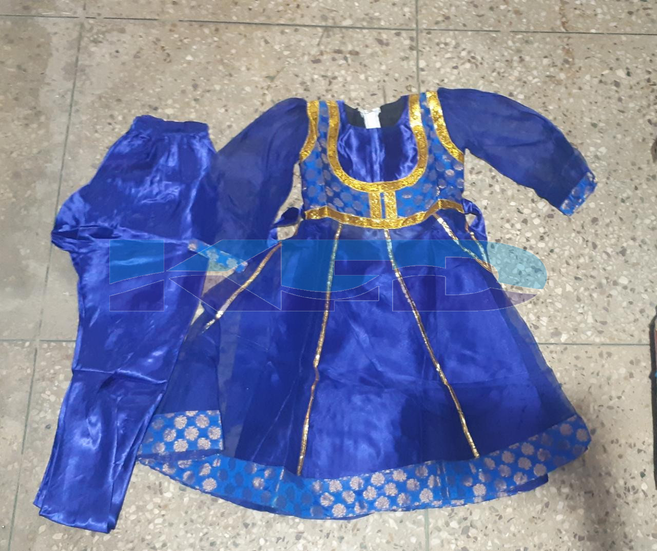 Blue Anarkali Fancy Dress For Kids,Costume For Annual Function/Theme Party/Competition/Stage Shows Dress