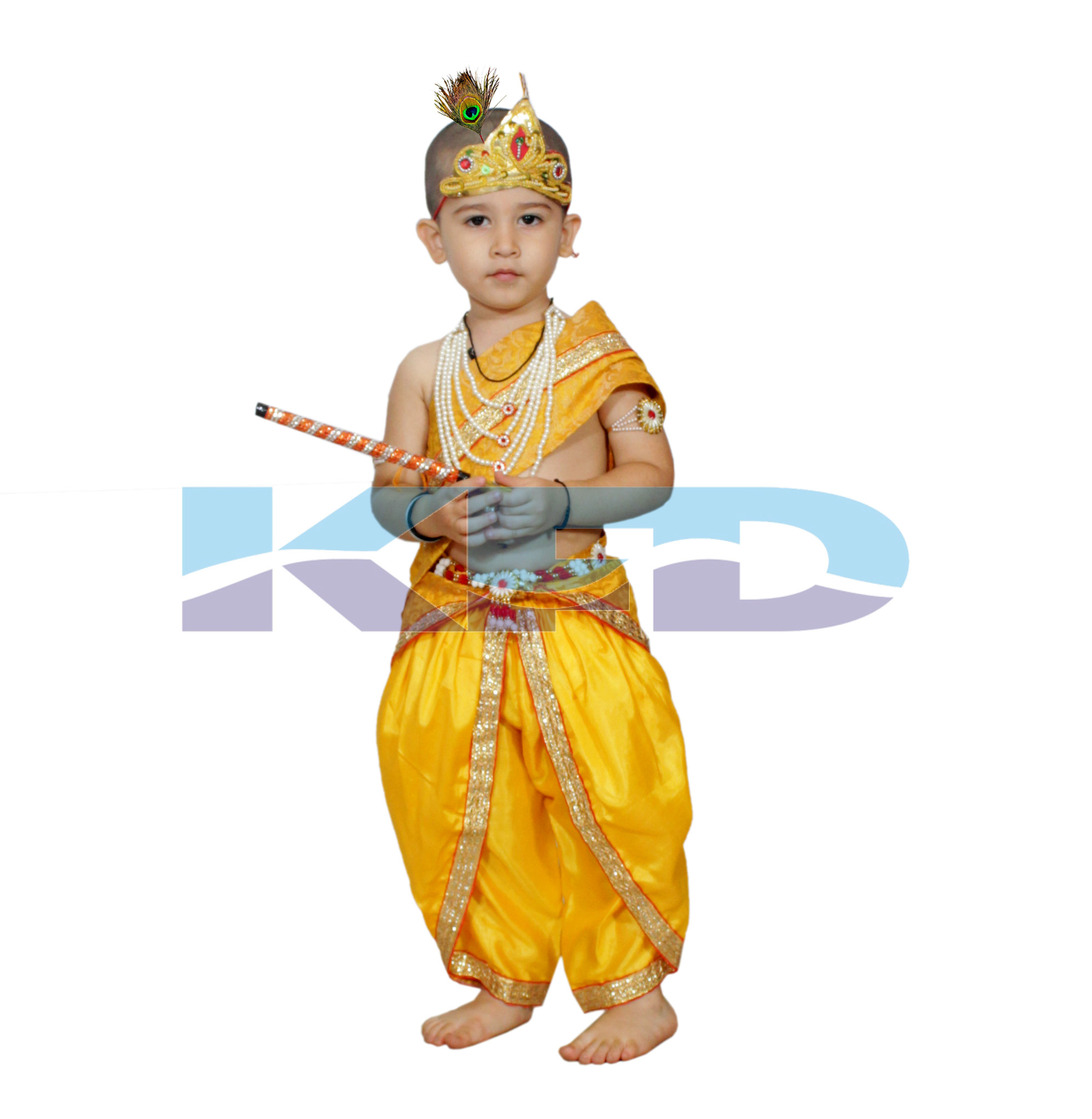 Krishna belt yellow fancy dress for kids,Mythological  Costume for School Annual function/Theme Party/Competition/Stage Shows Dress