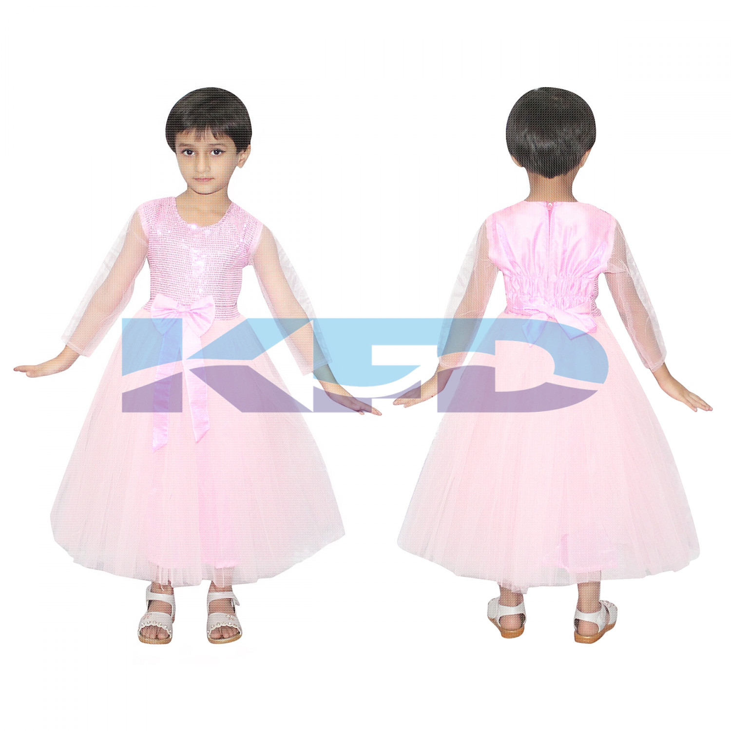 Pink Long Gown Net Fairy Tales Costume For School Annual function/Theme Party/Competition/Stage Shows/Birthday Party Dress