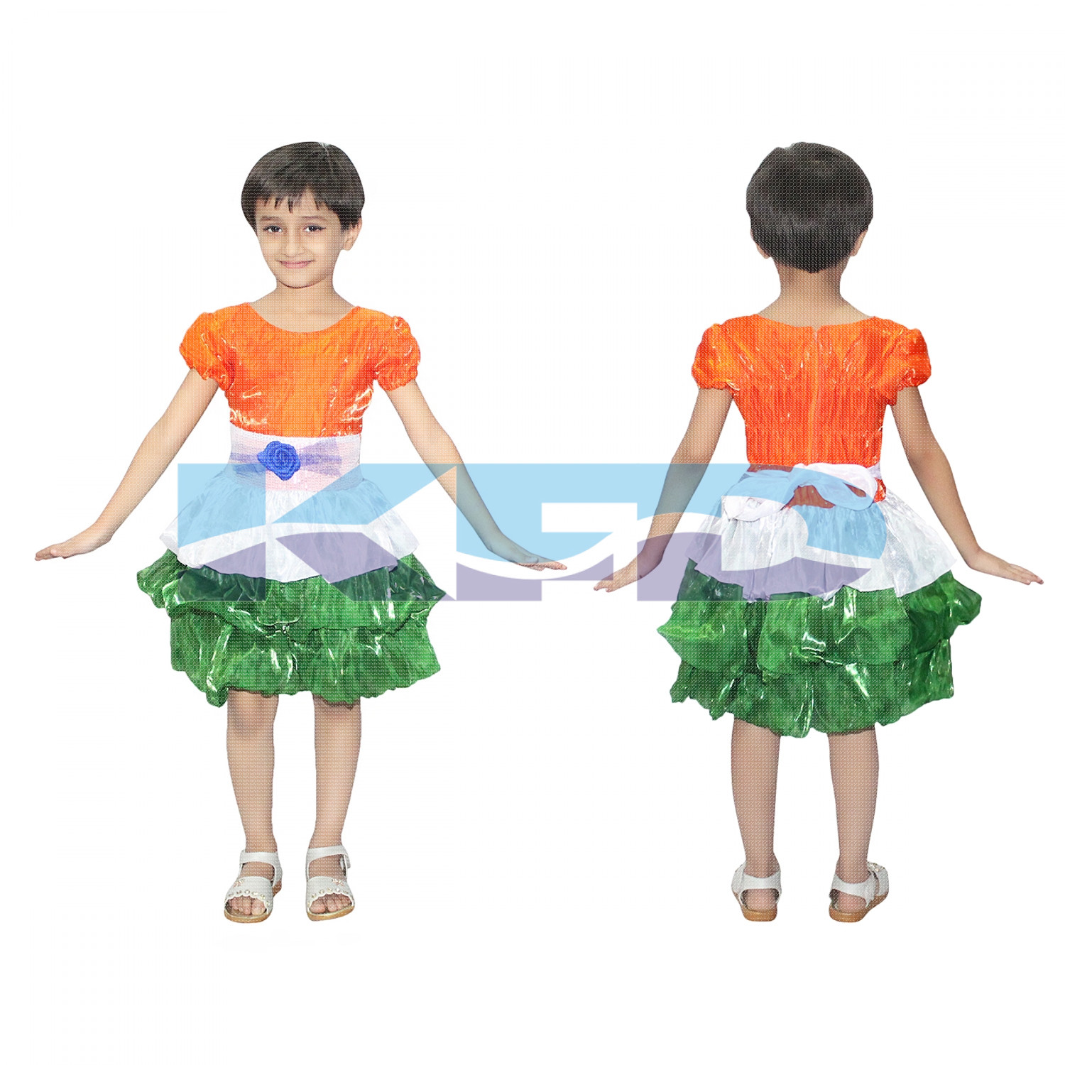 Tri Color frock fancy dress for kids,Western Costume for Annual function/Theme Party/Competition/Stage Shows/Birthday Party Dress