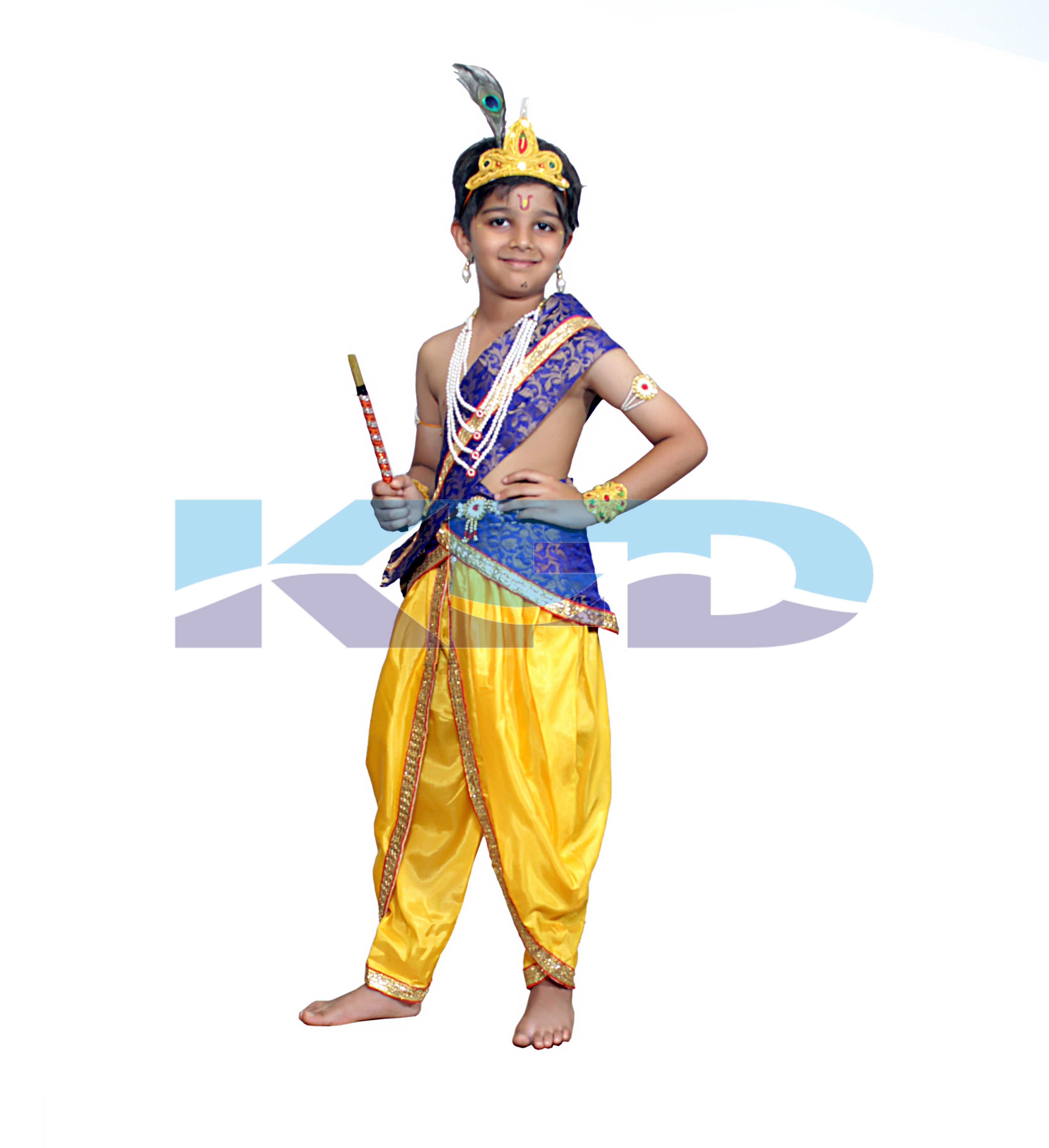 Krishna belt blue fancy dress for kids,Mythological  Costume for School Annual function/Theme Party/Competition/Stage Shows Dress