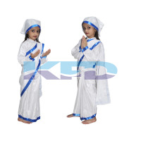 Mother Teresa fancy dress for kids,National Hero Costume for School Annual function/Theme Party/Competition/Stage Shows Dress