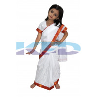 Teacher White Saree fancy dress for kids,Our Helper Costume for Annual function/Theme Party/competition/Stage Shows Dress