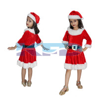 Santa Girl fancy dress for kids,Christmas Day costume for annual function/theme party/competition/Stage Shows/Birthday Party Dress