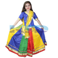 Multicolor Lehenga Indian State Traditional Wear Costume For Kids School Annual function/Theme Party/Competition/Stage Shows/Birthday Party Dress