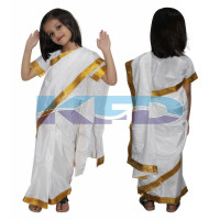 Onam Saree fancy dress for kids,Indian State Traditional Wear for Annual function/Theme Party/Competition/Stage Shows/Birthday Party Dress