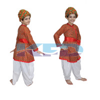 Rajasthani Boy Red Color fancy dress for kids,Indian State Traditional Wear Costume for Annual function/Theme party/Competition/Stage Shows Dress